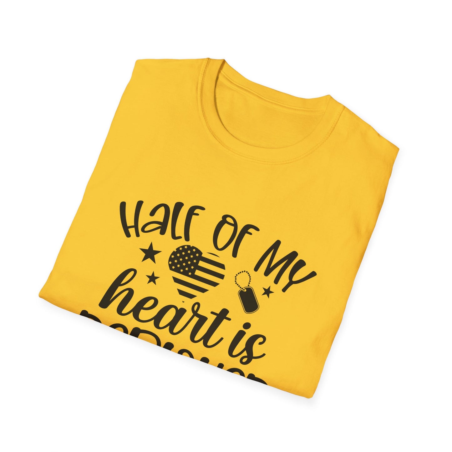 Unisex Softstyle T-Shirt - half of my heart is deployed