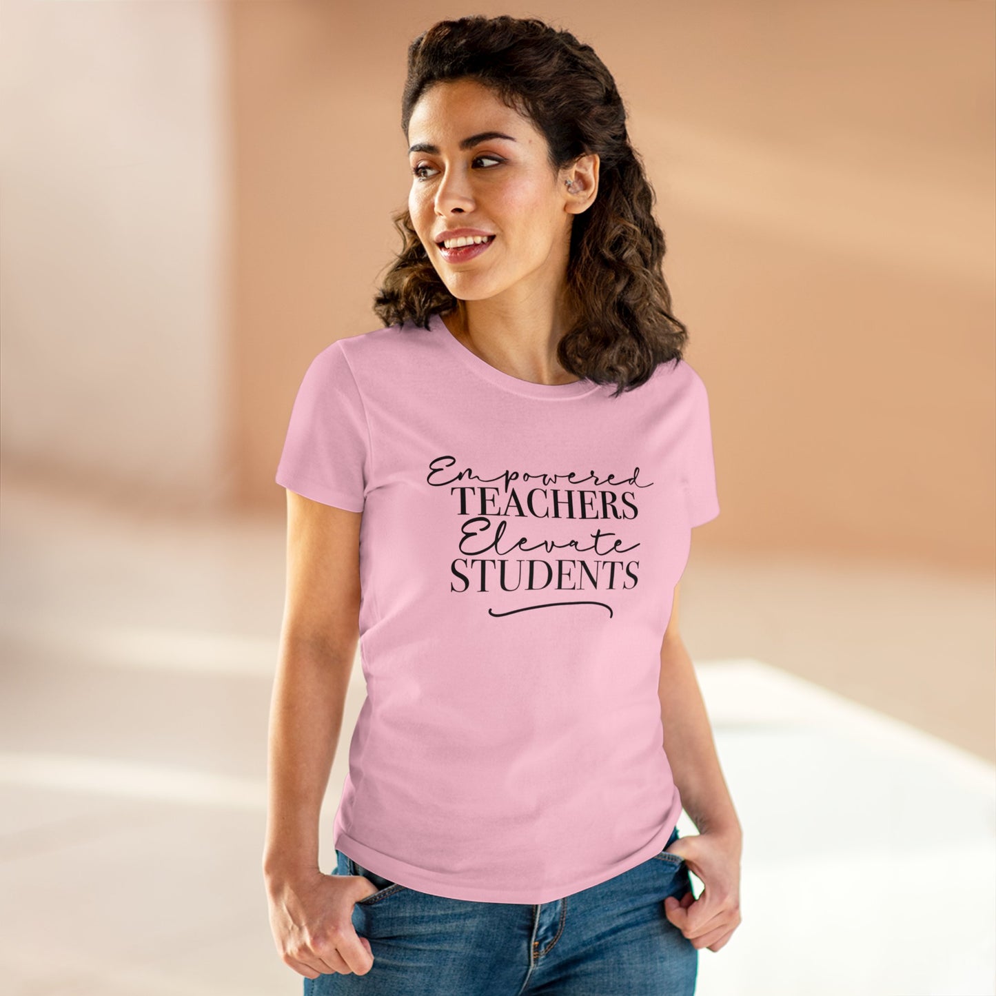 Women's Midweight Cotton Tee - Empowered Teachers Elevate Students