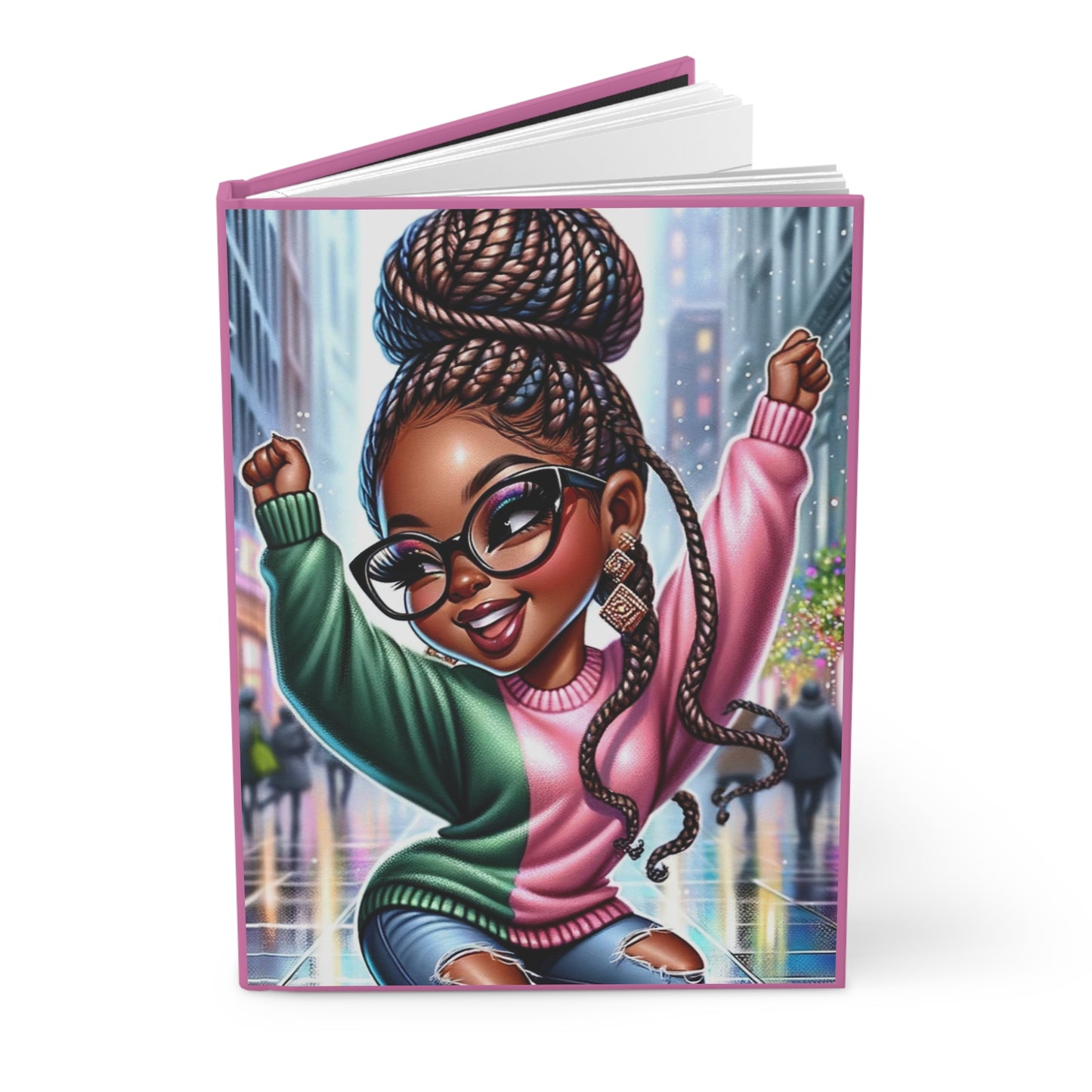 Hardcover Journal Matte - Pink and Green
