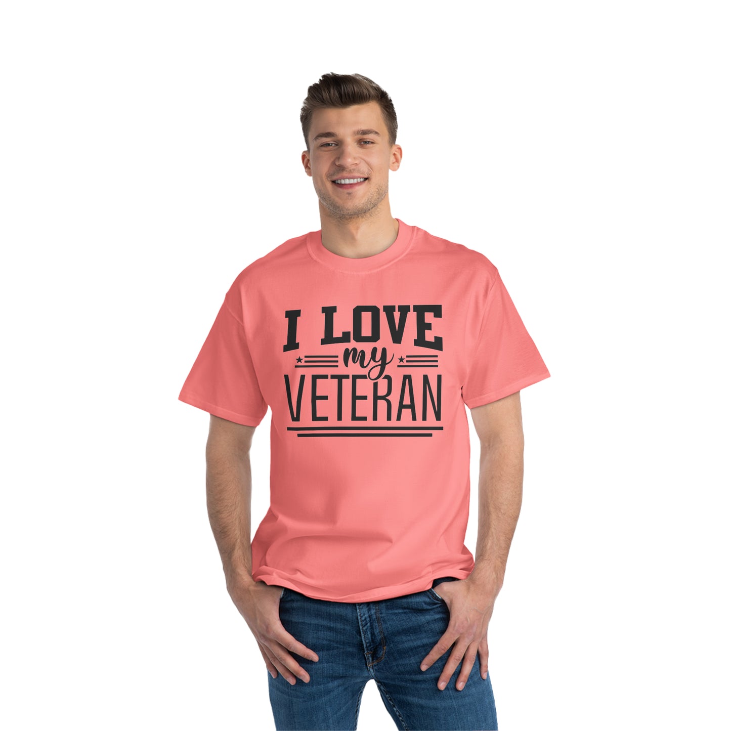 Beefy-T® Short-Sleeve T-Shirt - I love my veteran