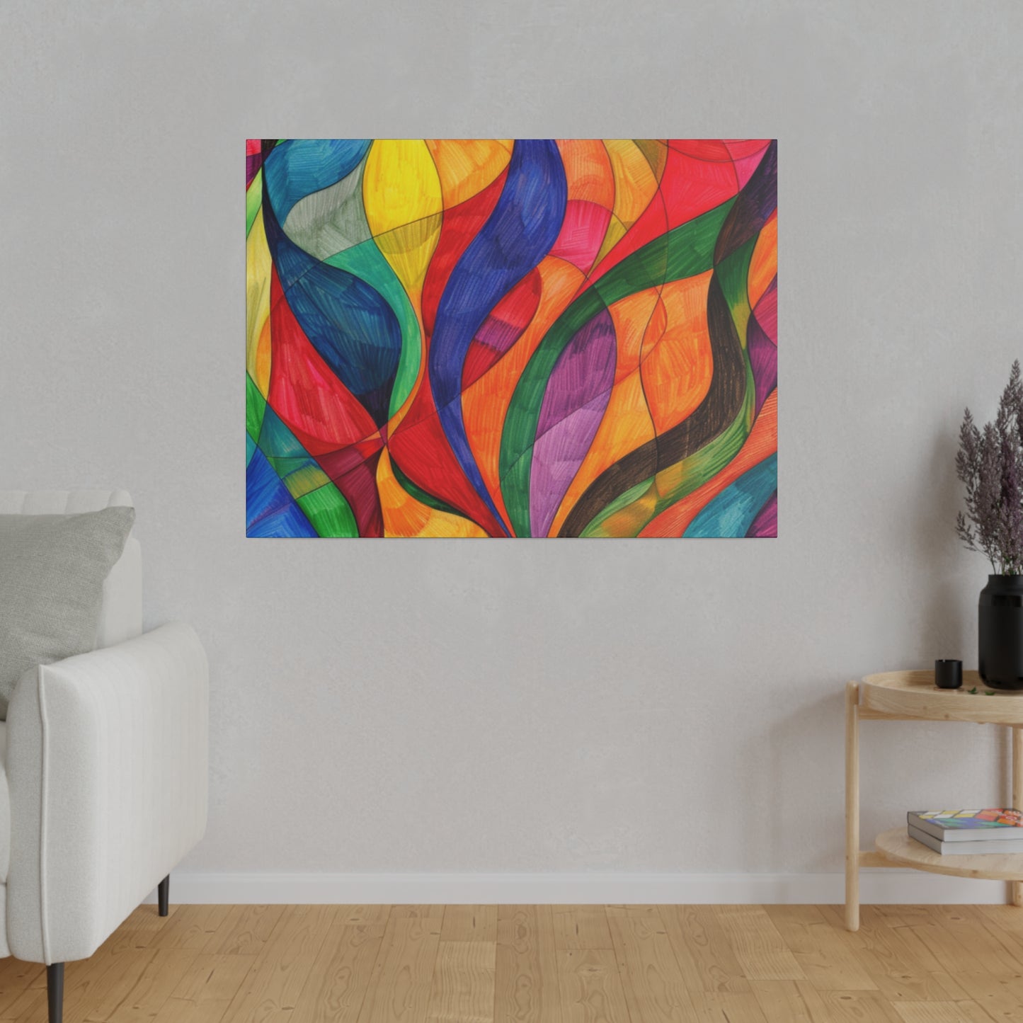 Matte Canvas, Stretched, 0.75" - Abstract Colorful Design