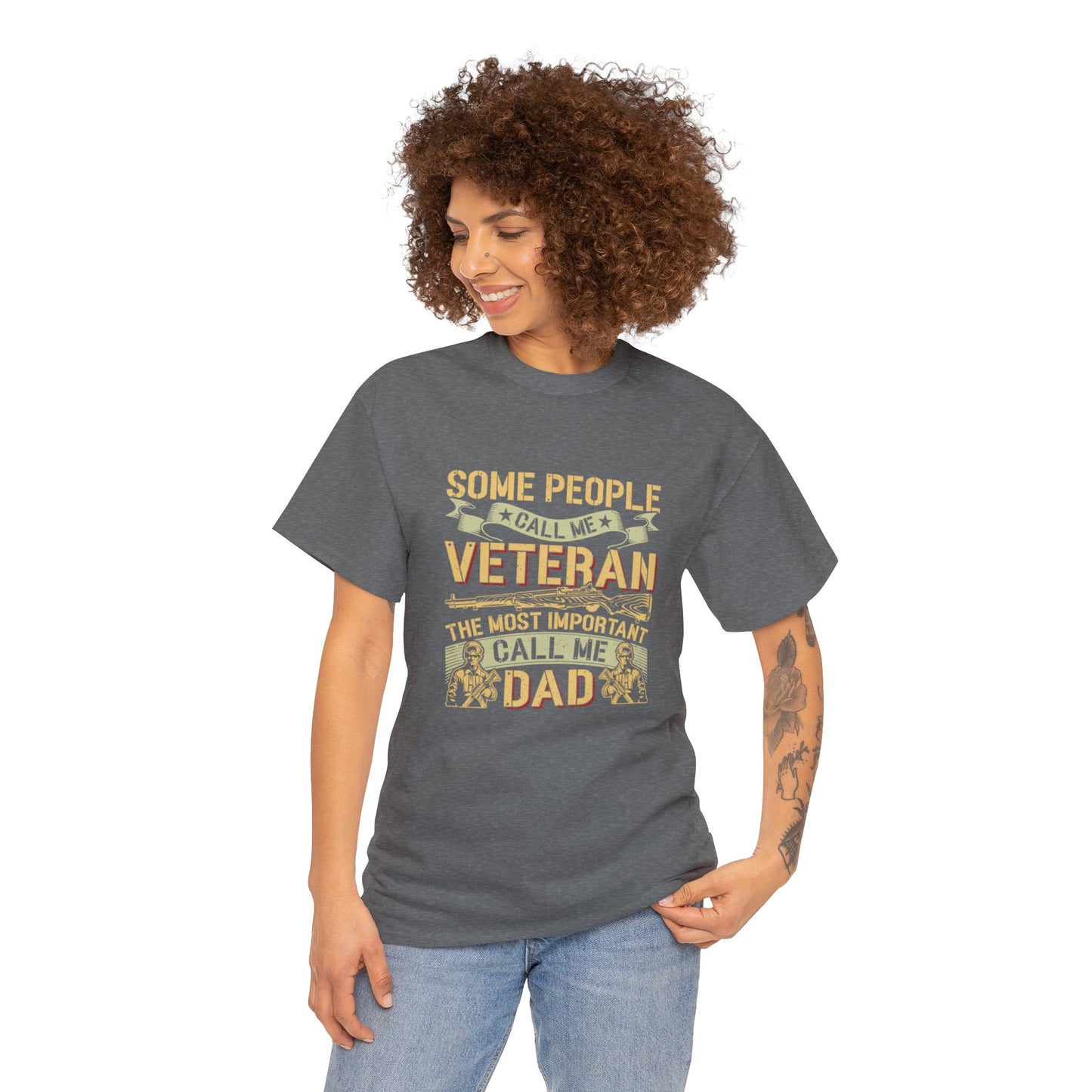 Unisex Heavy Cotton Tee - Veteran DAD