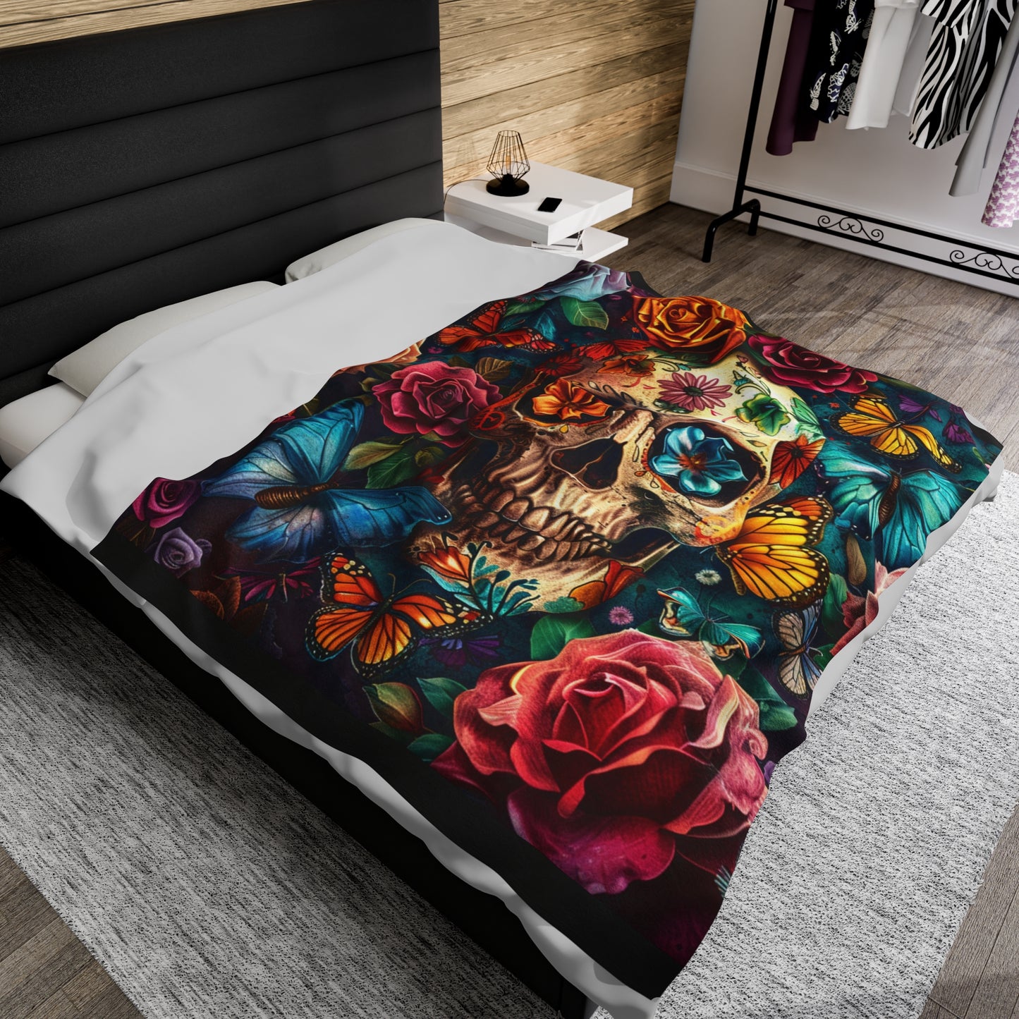 Velveteen Plush Blanket - Skull