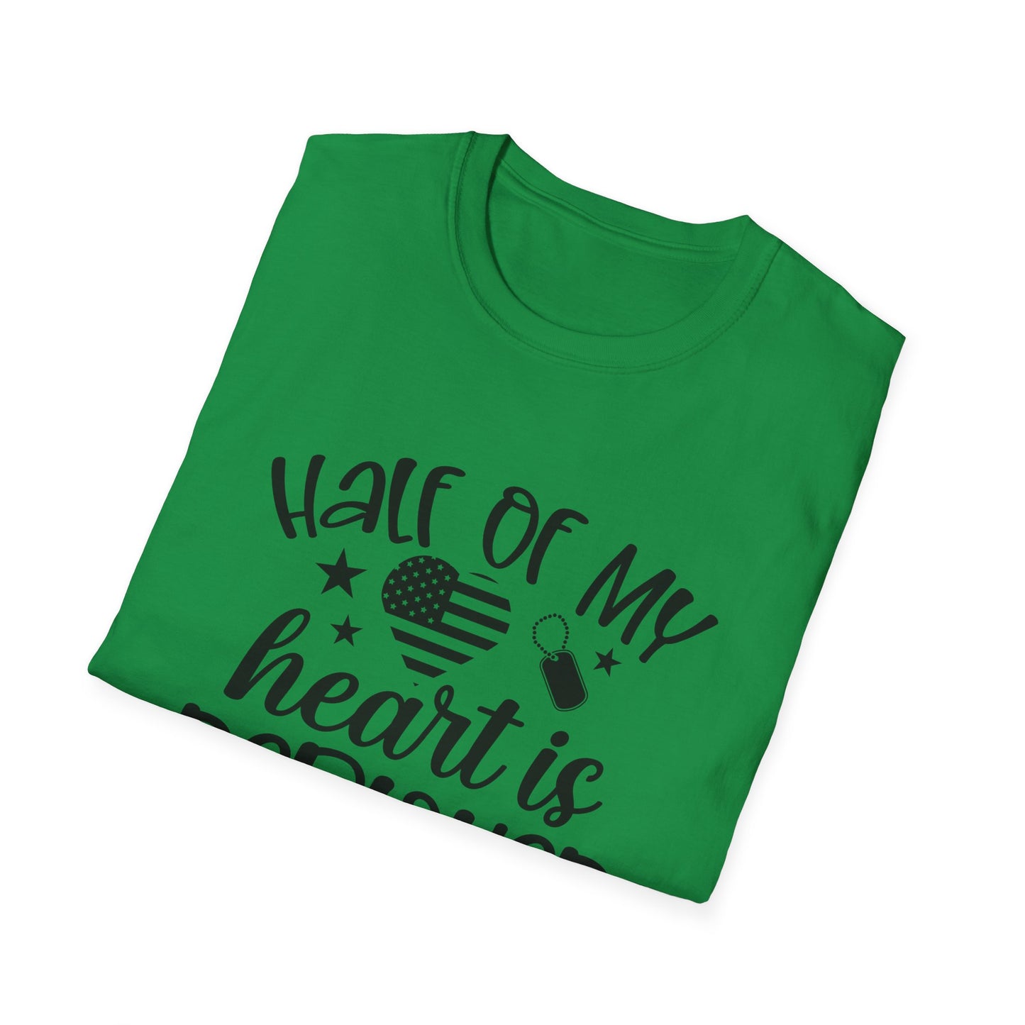 Unisex Softstyle T-Shirt - half of my heart is deployed