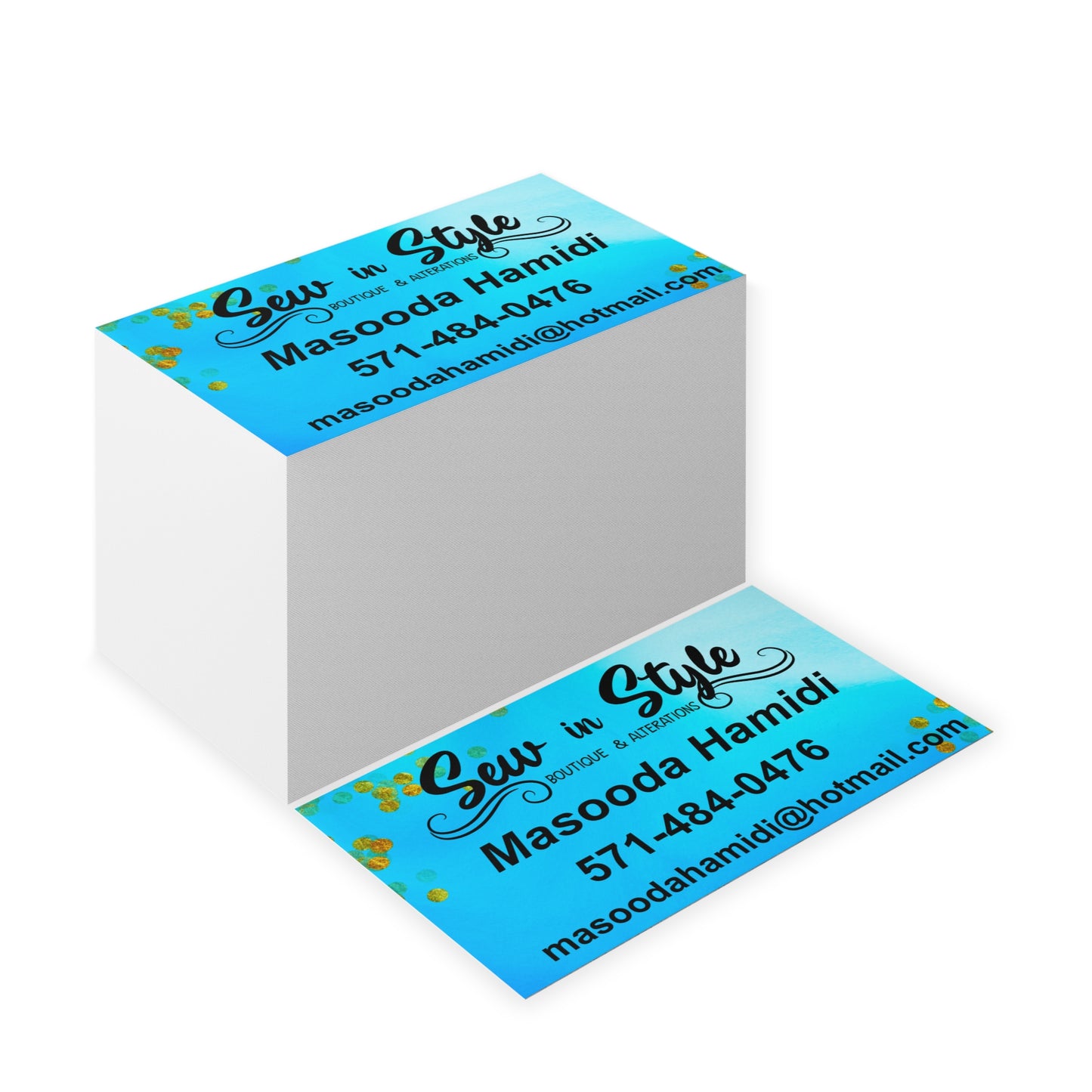 Personalized Business Cards for Sew in Style Boutique