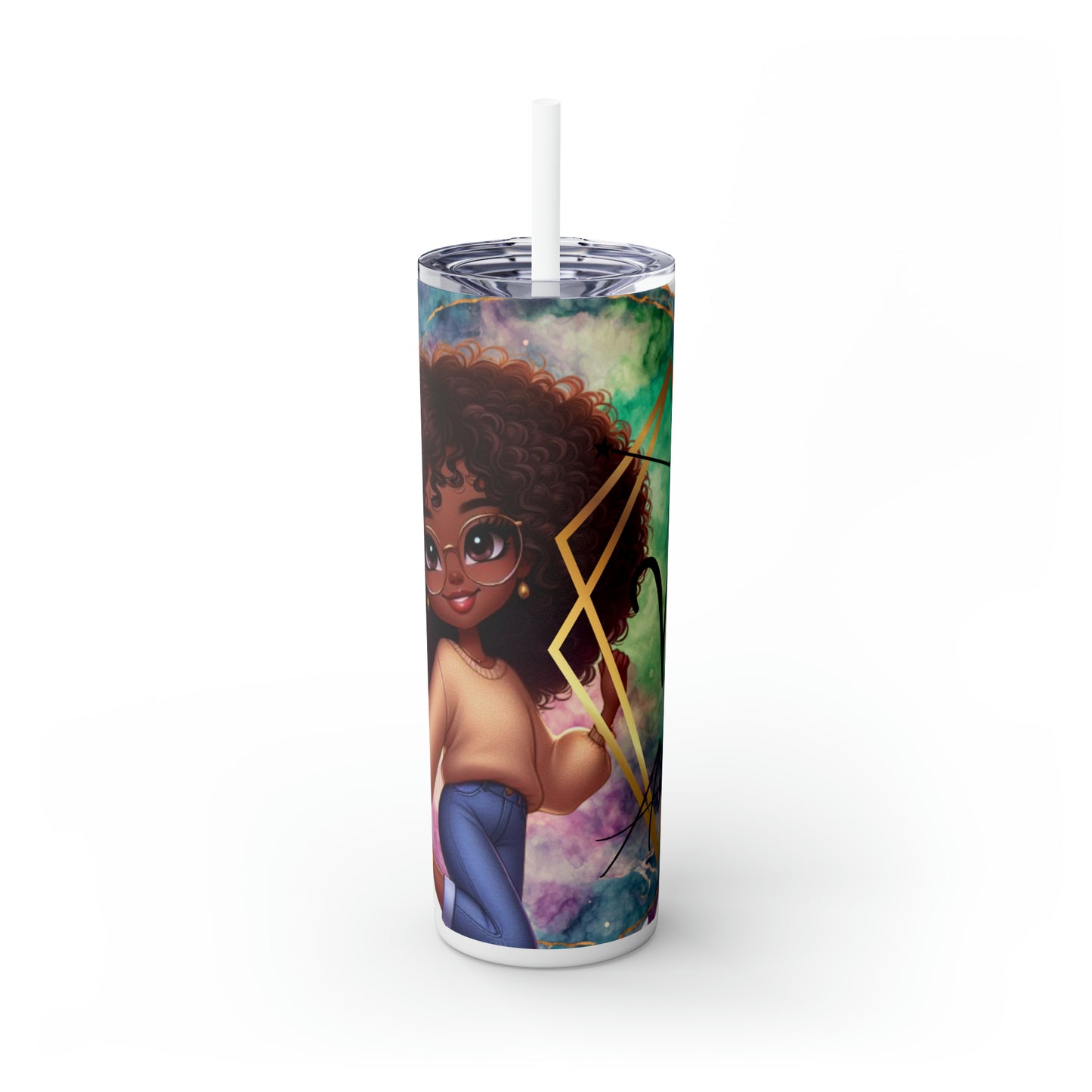 Skinny Tumbler with Straw, 20oz - Aries