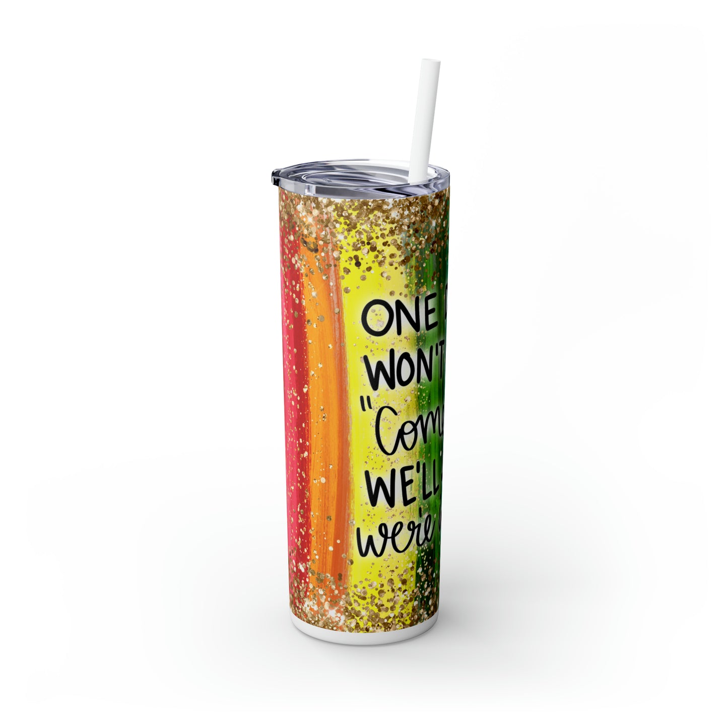 Skinny Tumbler with Straw, 20oz - PRIDE