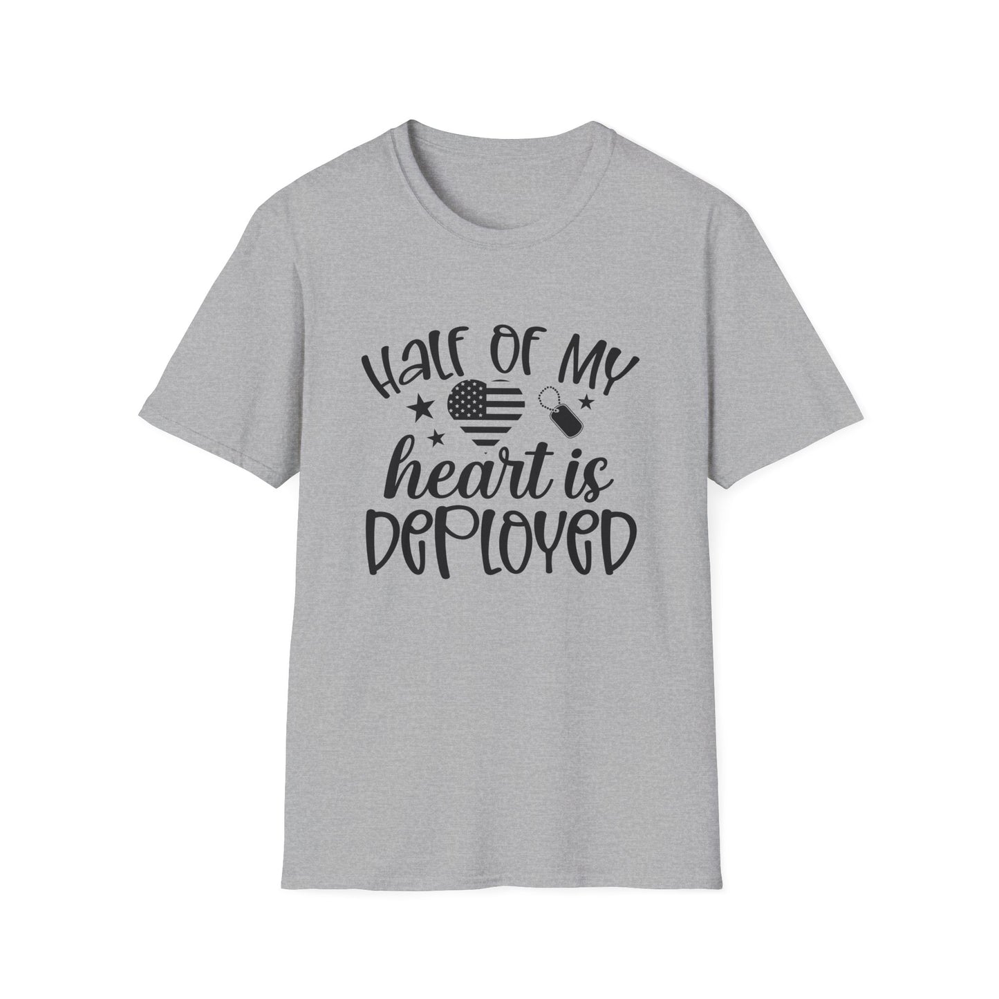 Unisex Softstyle T-Shirt - half of my heart is deployed