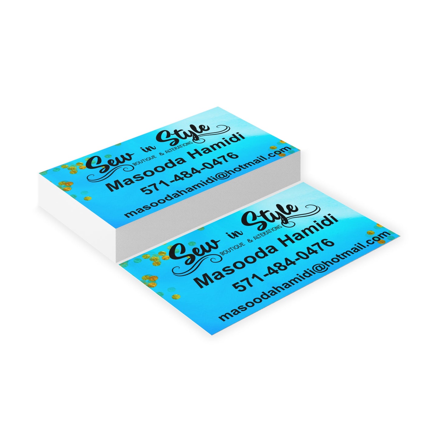 Personalized Business Cards for Sew in Style Boutique