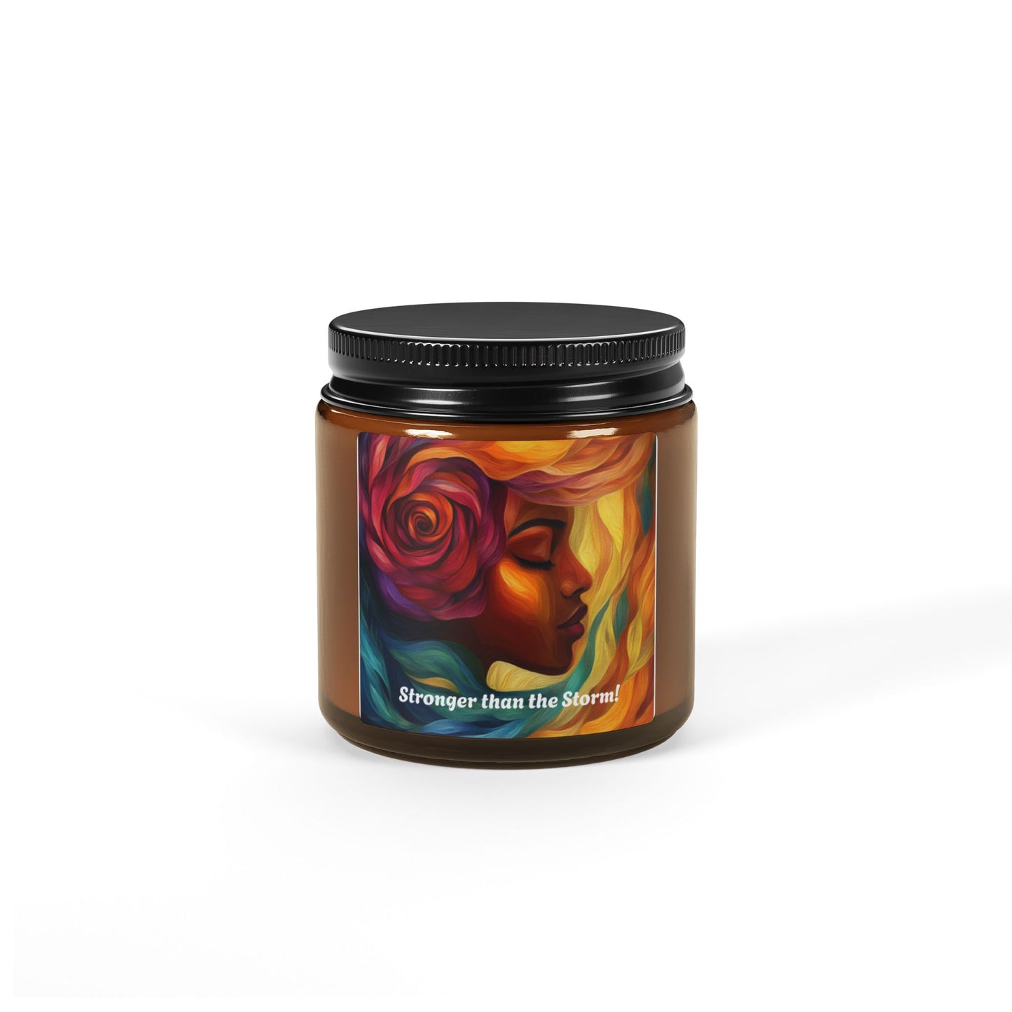 Scented Soy Candle (Multi-Size, Amber Jar) - Stronger than the Storm