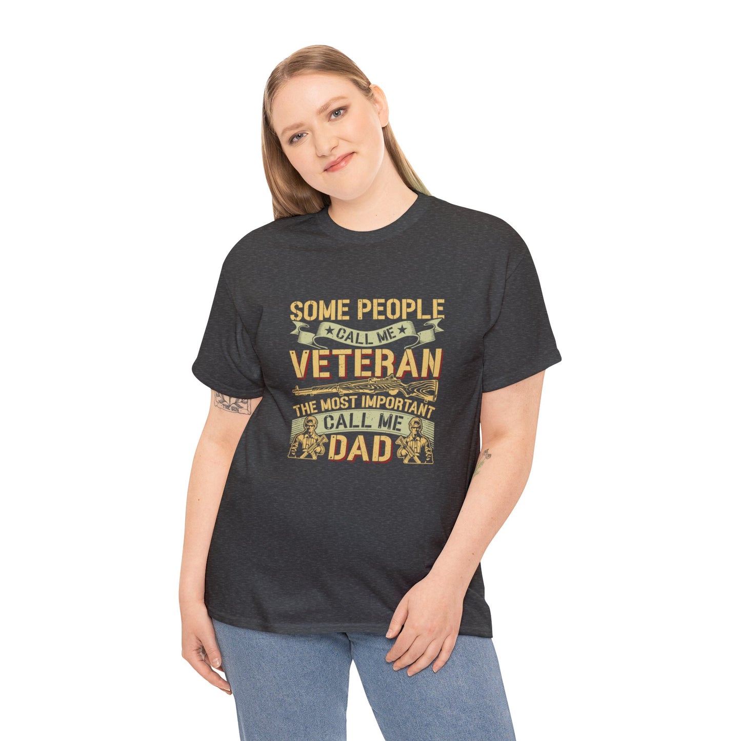 Unisex Heavy Cotton Tee - Veteran DAD