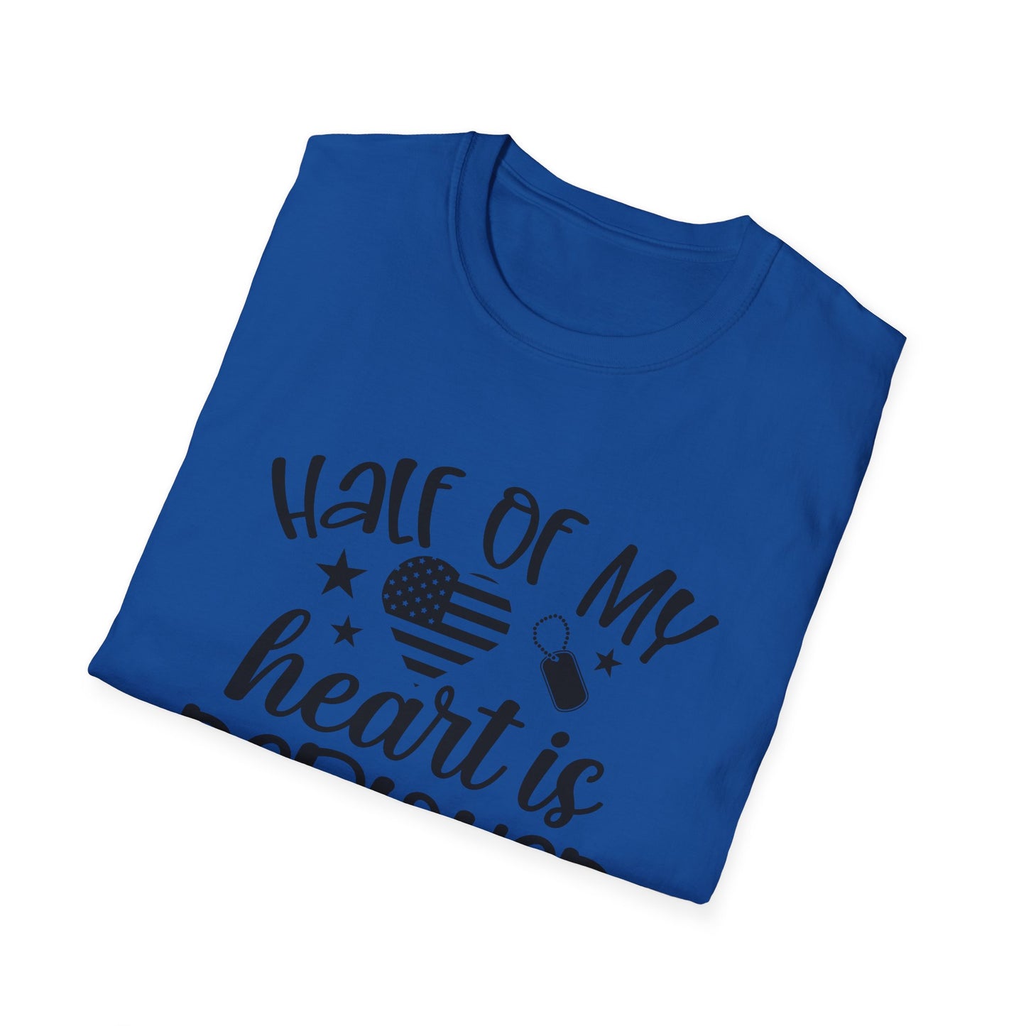Unisex Softstyle T-Shirt - half of my heart is deployed