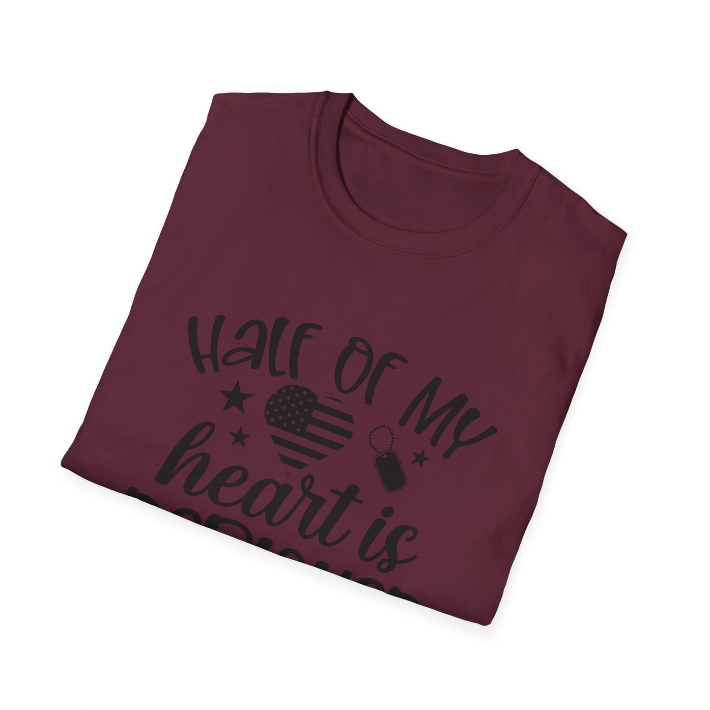 Unisex Softstyle T-Shirt - half of my heart is deployed