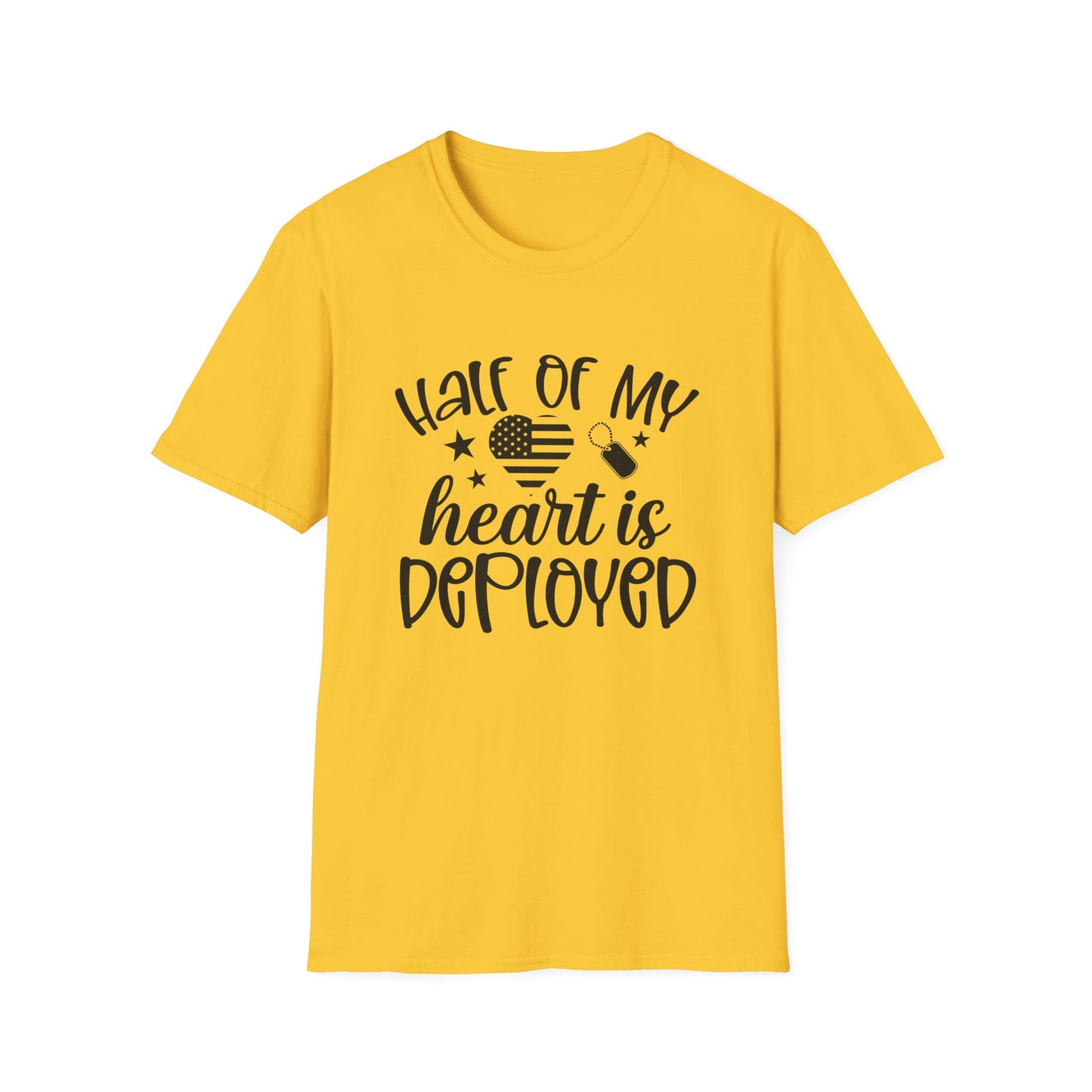 Unisex Softstyle T-Shirt - half of my heart is deployed