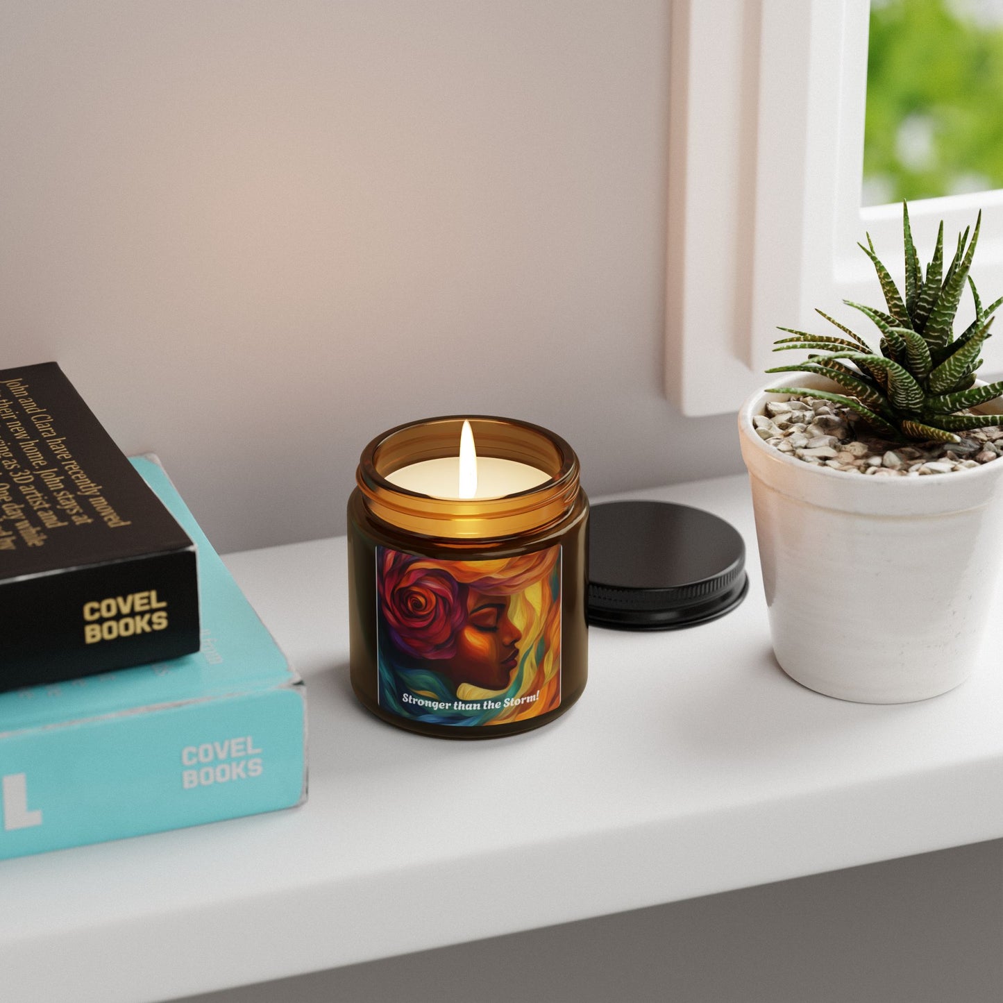 Scented Soy Candle (Multi-Size, Amber Jar) - Stronger than the Storm
