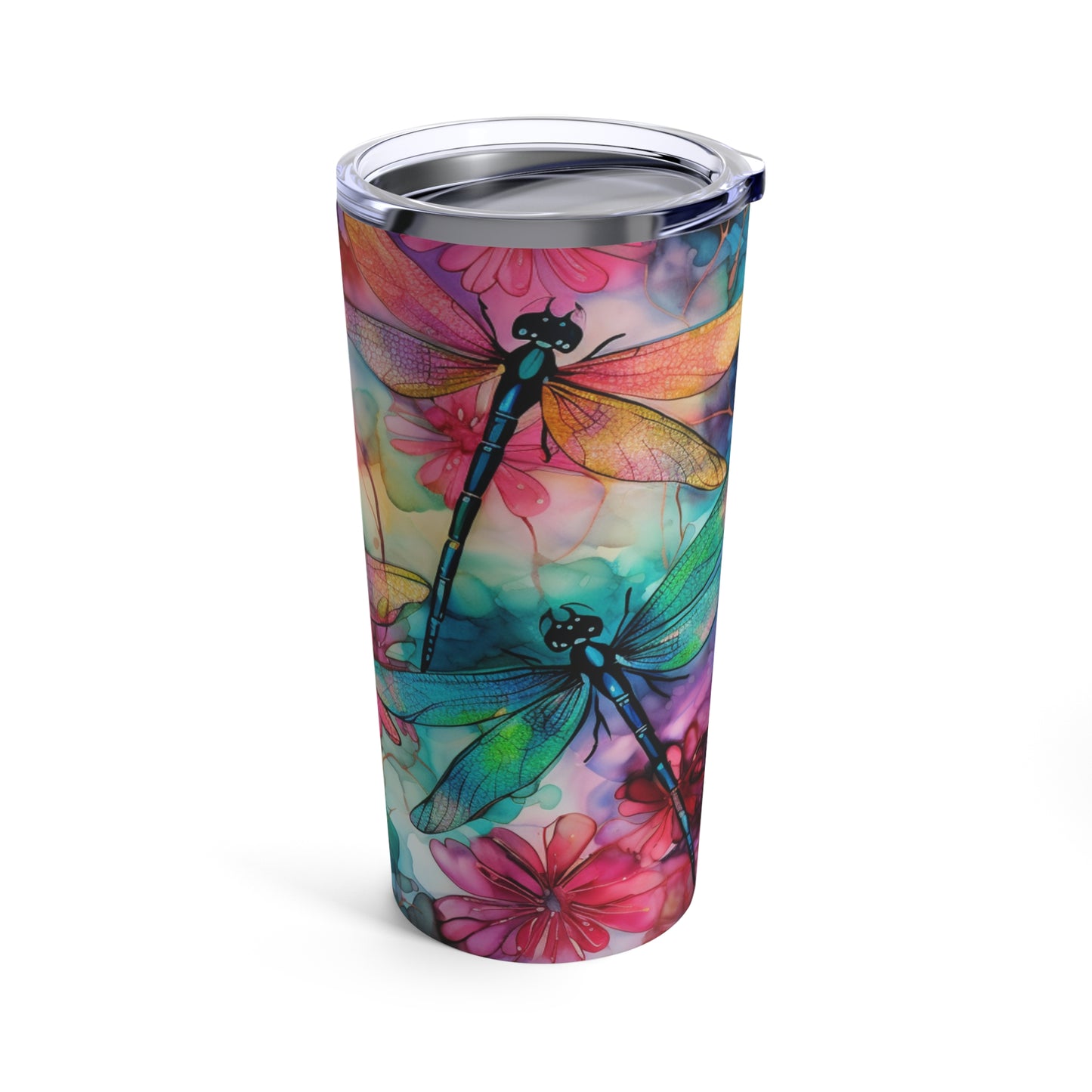 Tumbler 20oz - Alcohol Ink Dragonflies
