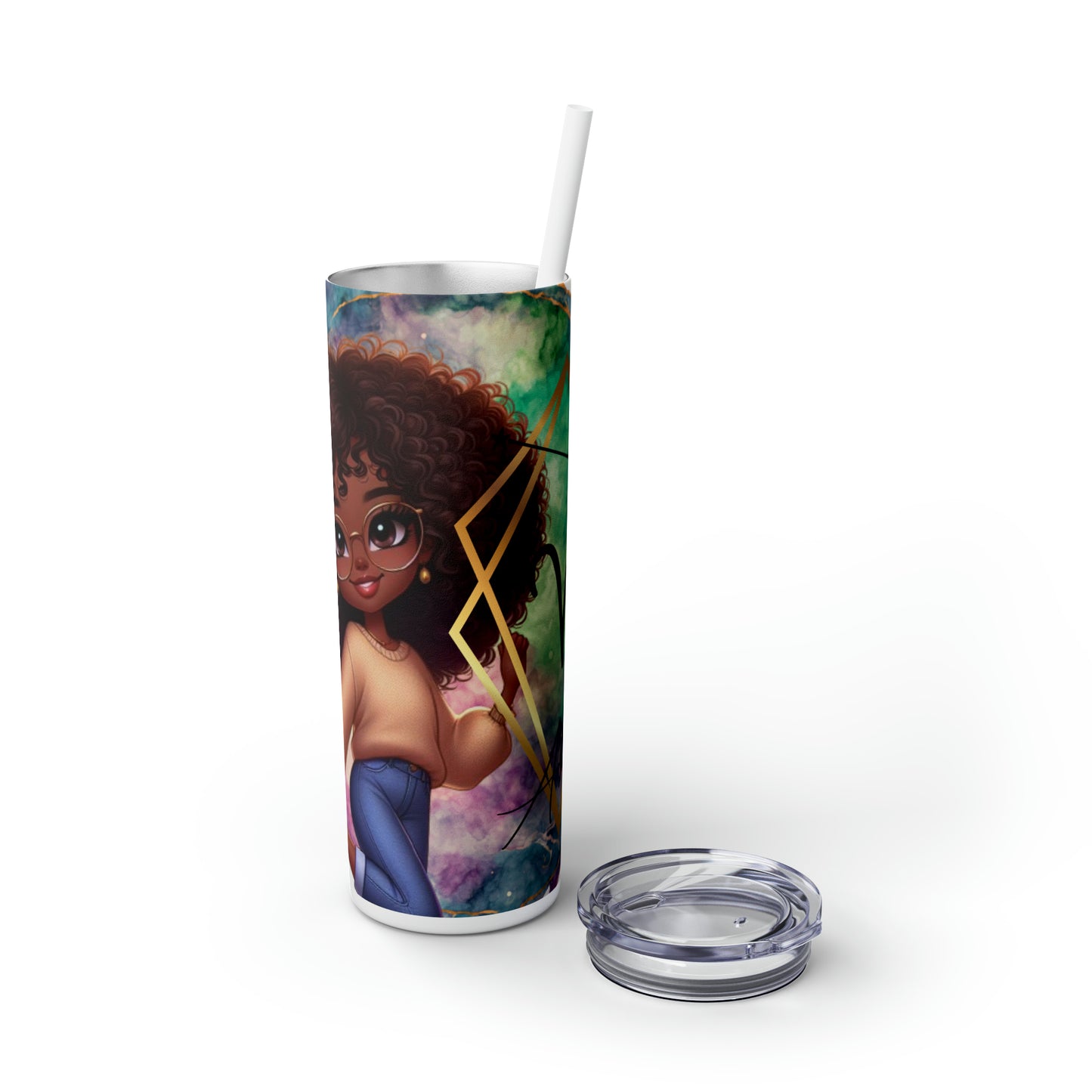 Skinny Tumbler with Straw, 20oz - Aries