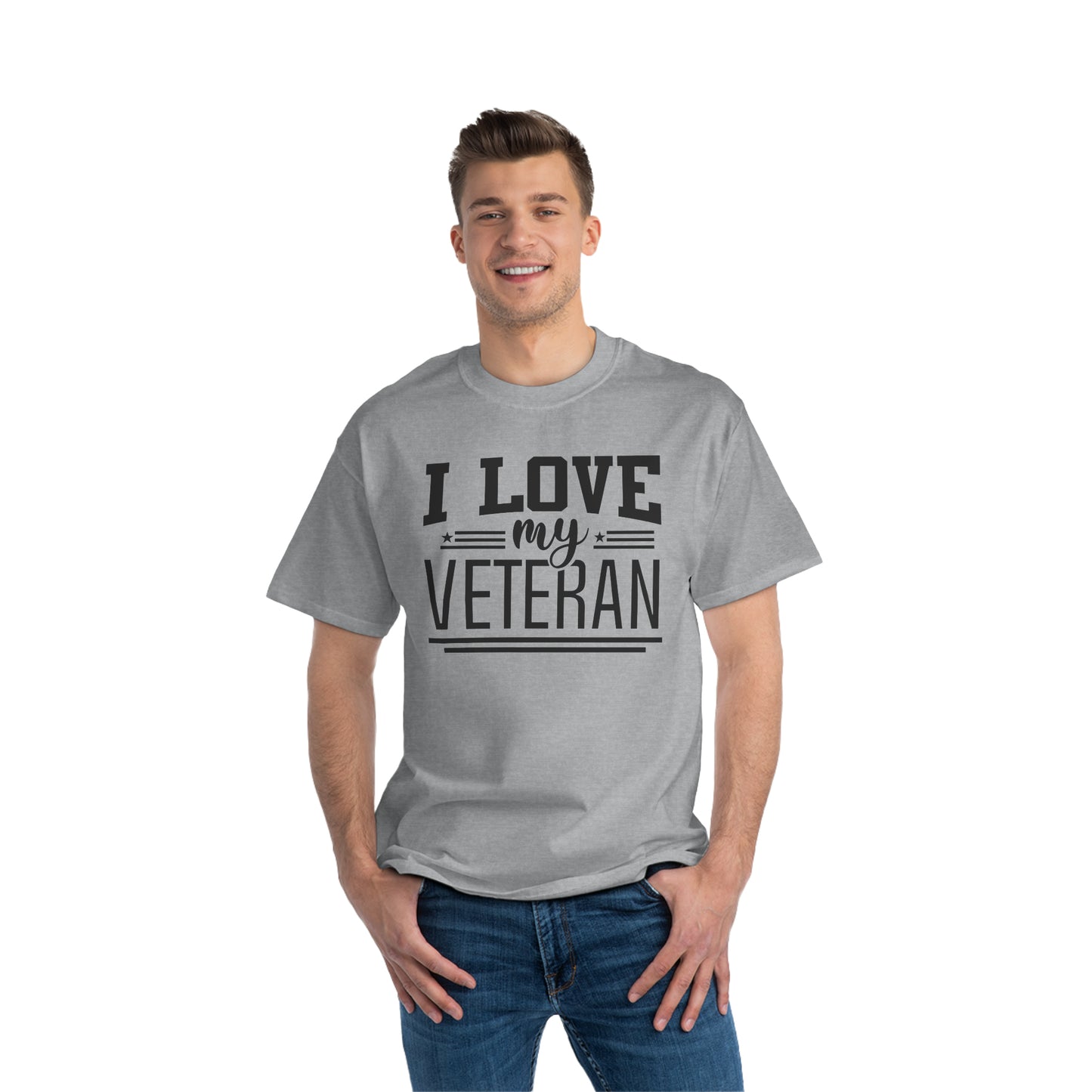 Beefy-T® Short-Sleeve T-Shirt - I love my veteran