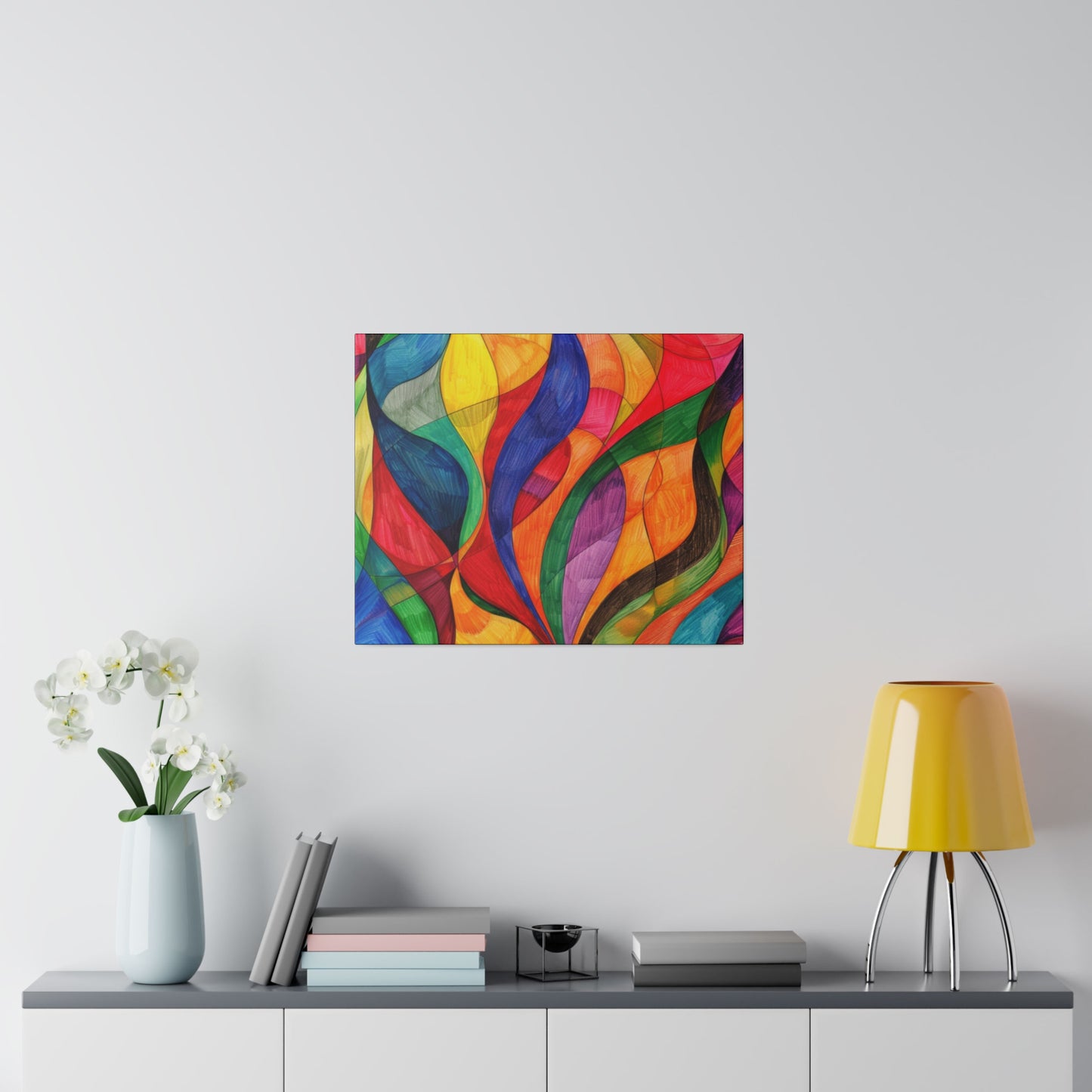 Matte Canvas, Stretched, 0.75" - Abstract Colorful Design
