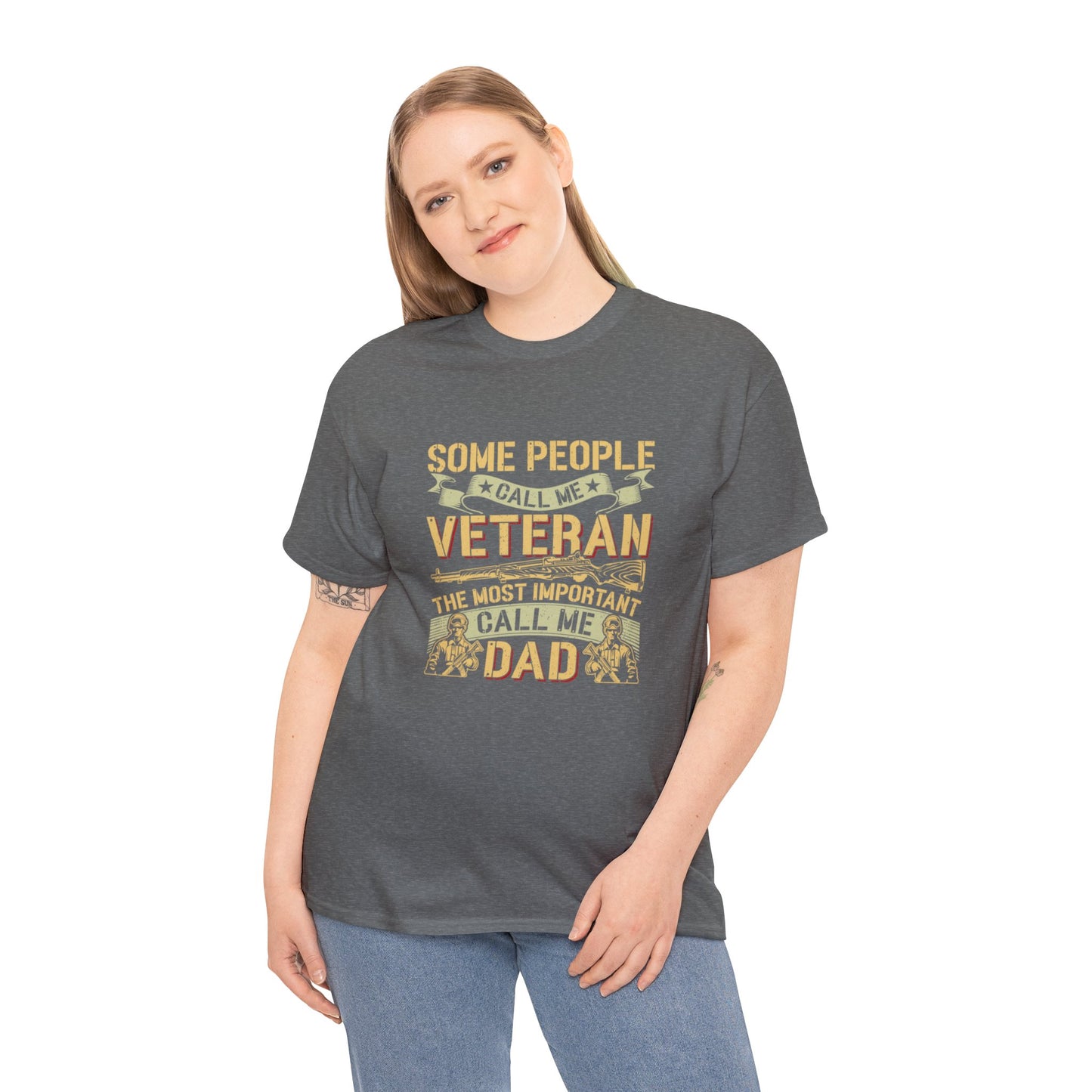 Unisex Heavy Cotton Tee - Veteran DAD