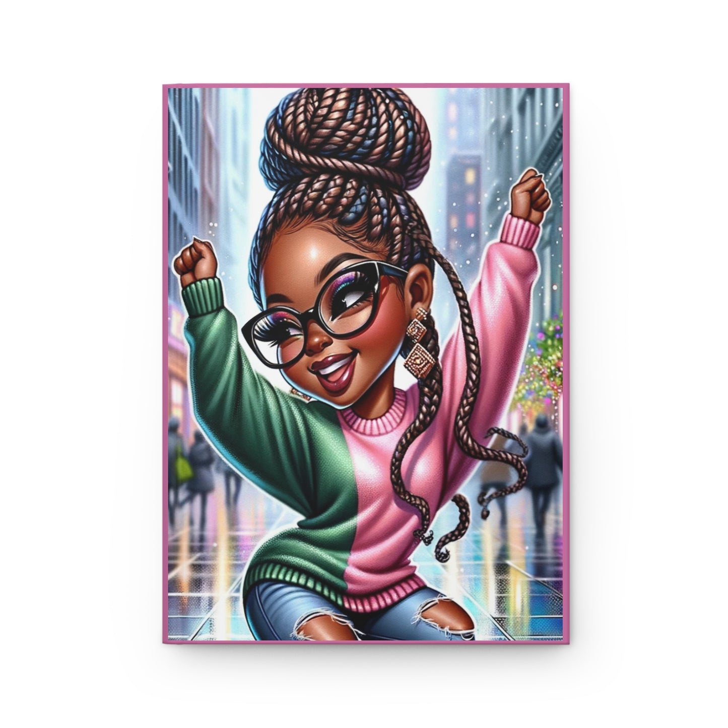 Hardcover Journal Matte - Pink and Green