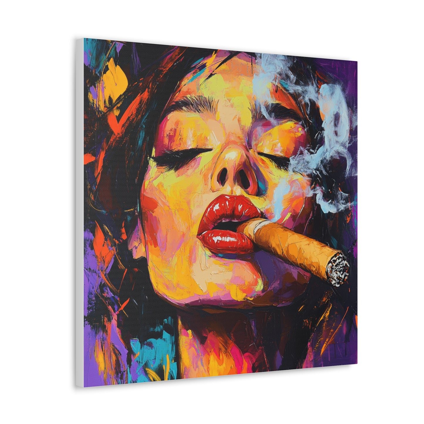 Canvas Gallery Wraps - Woman Smoking Cigar