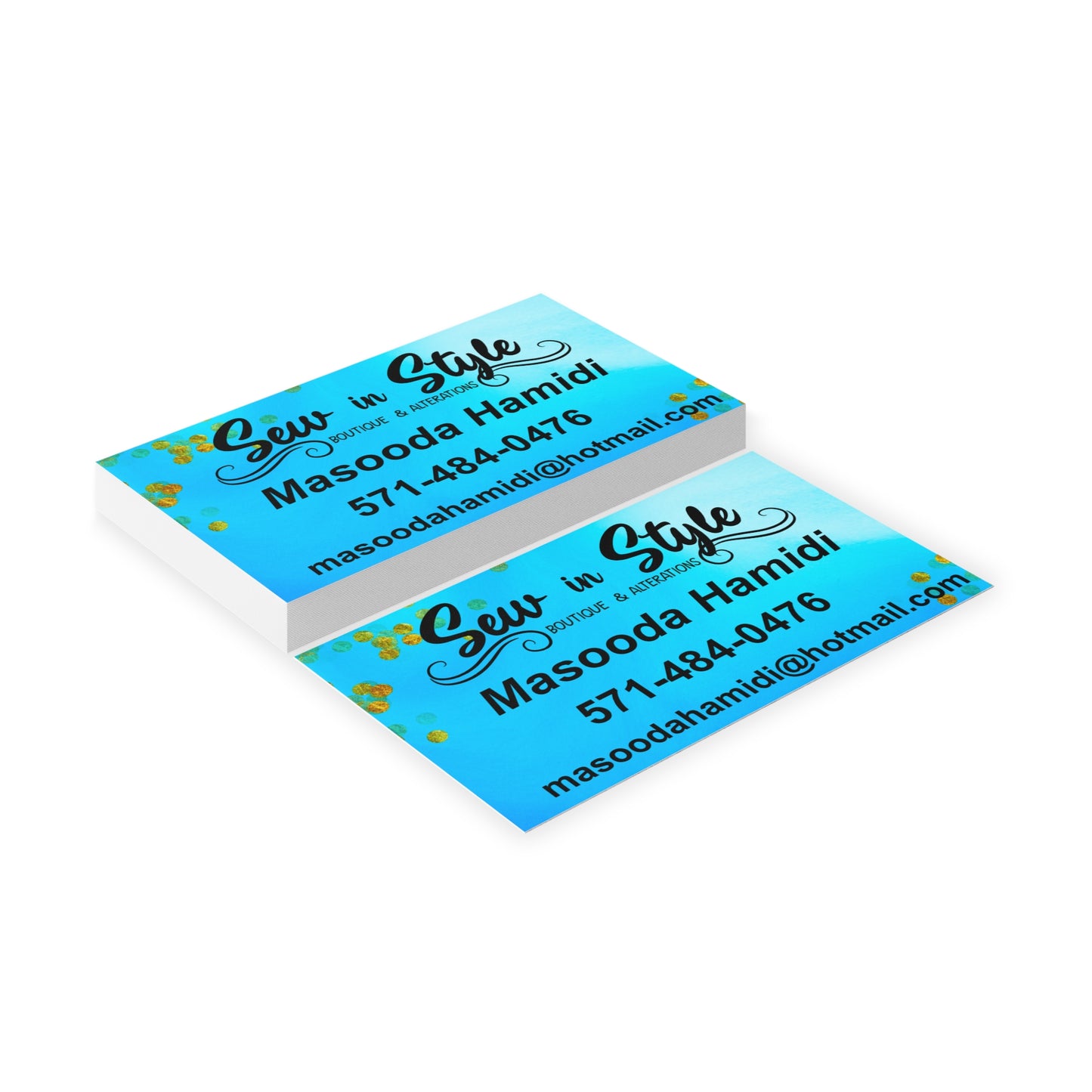 Personalized Business Cards for Sew in Style Boutique