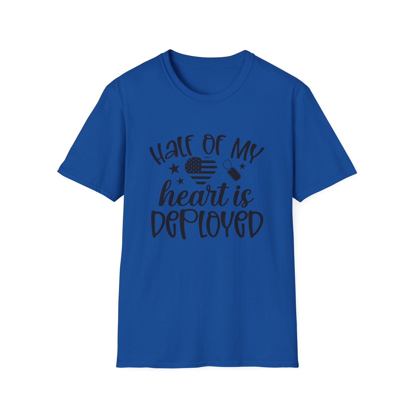 Unisex Softstyle T-Shirt - half of my heart is deployed