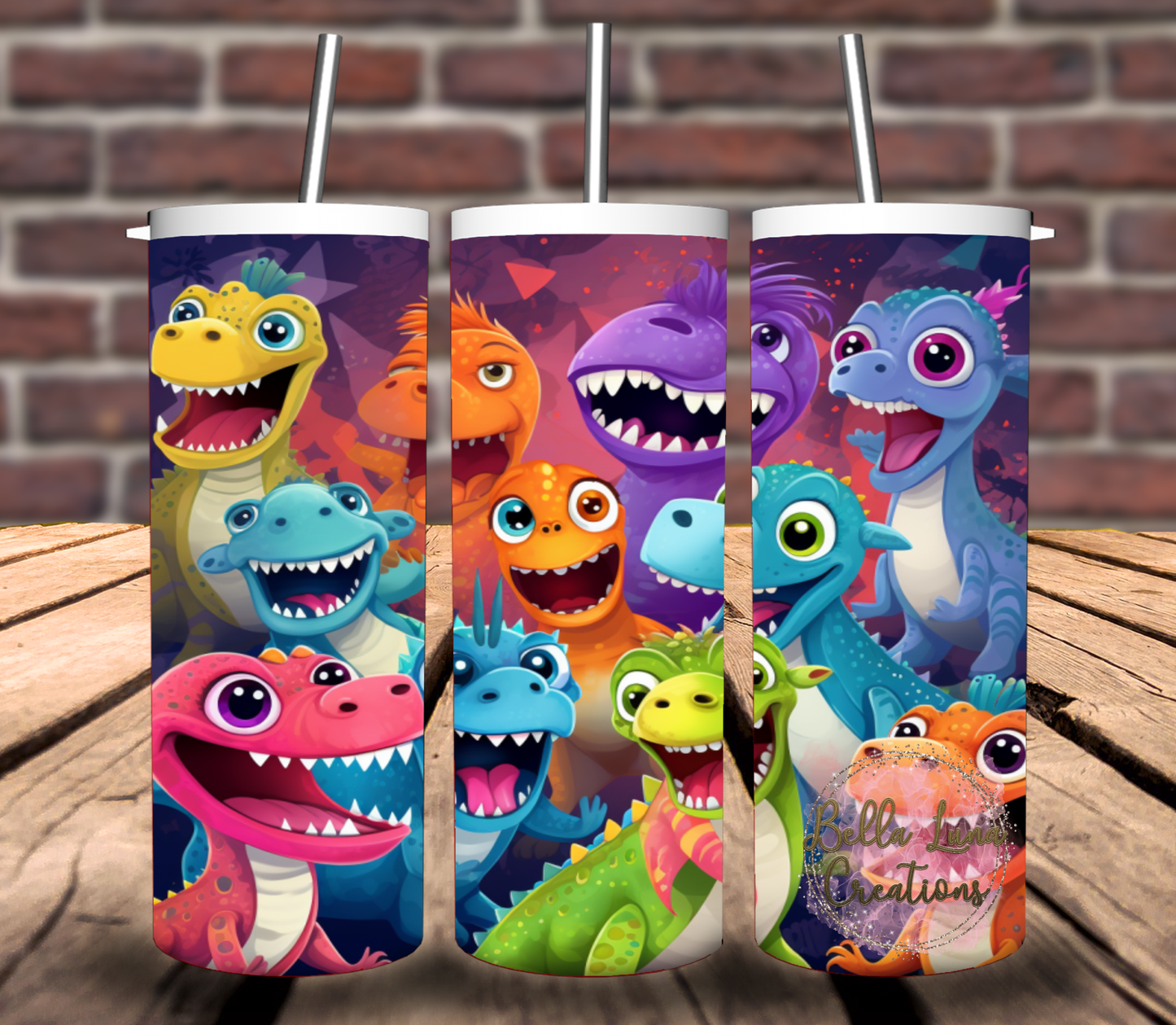 Cute Dinosaurs Tumbler Wrap Bundle - Digital Download ONLY