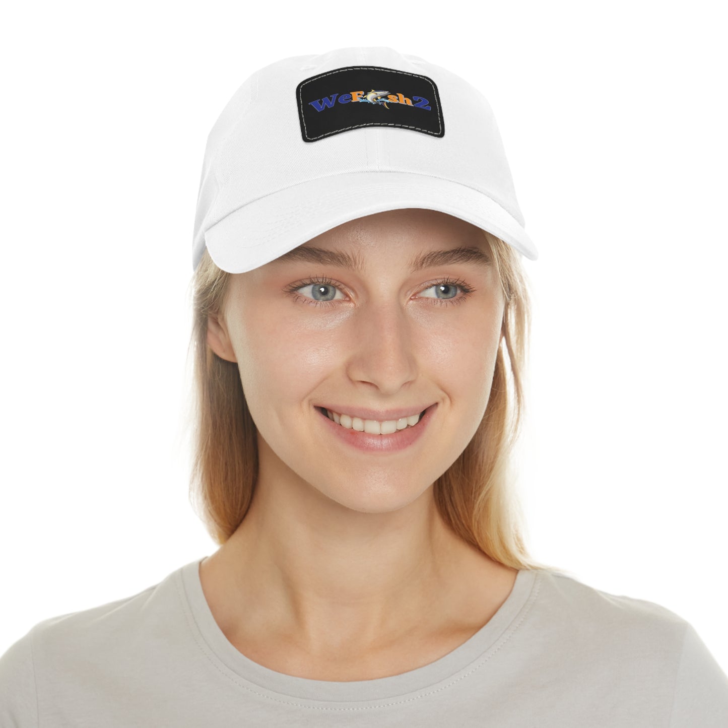 Dad Hat with Leather Patch (Rectangle) - WeFish2