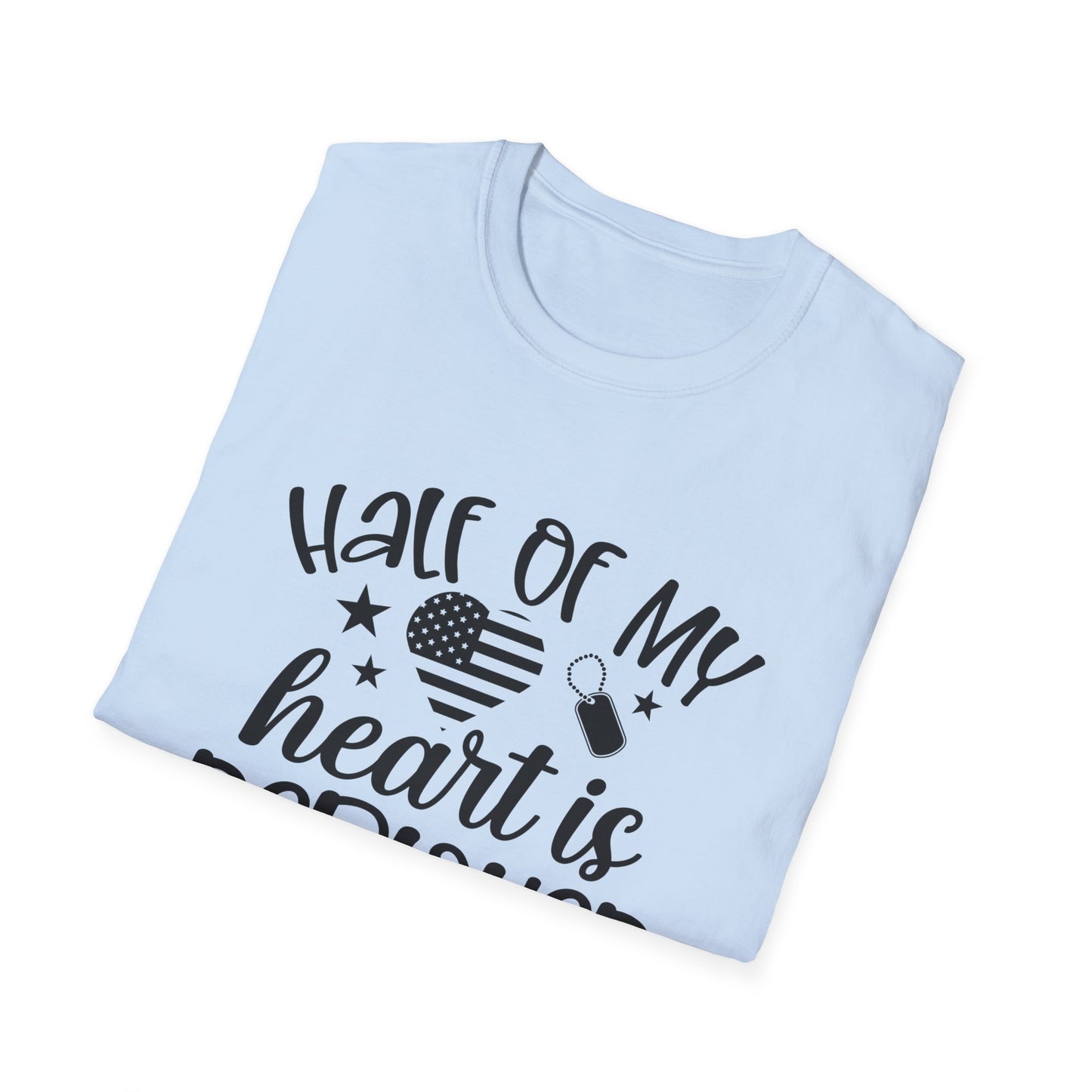 Unisex Softstyle T-Shirt - half of my heart is deployed