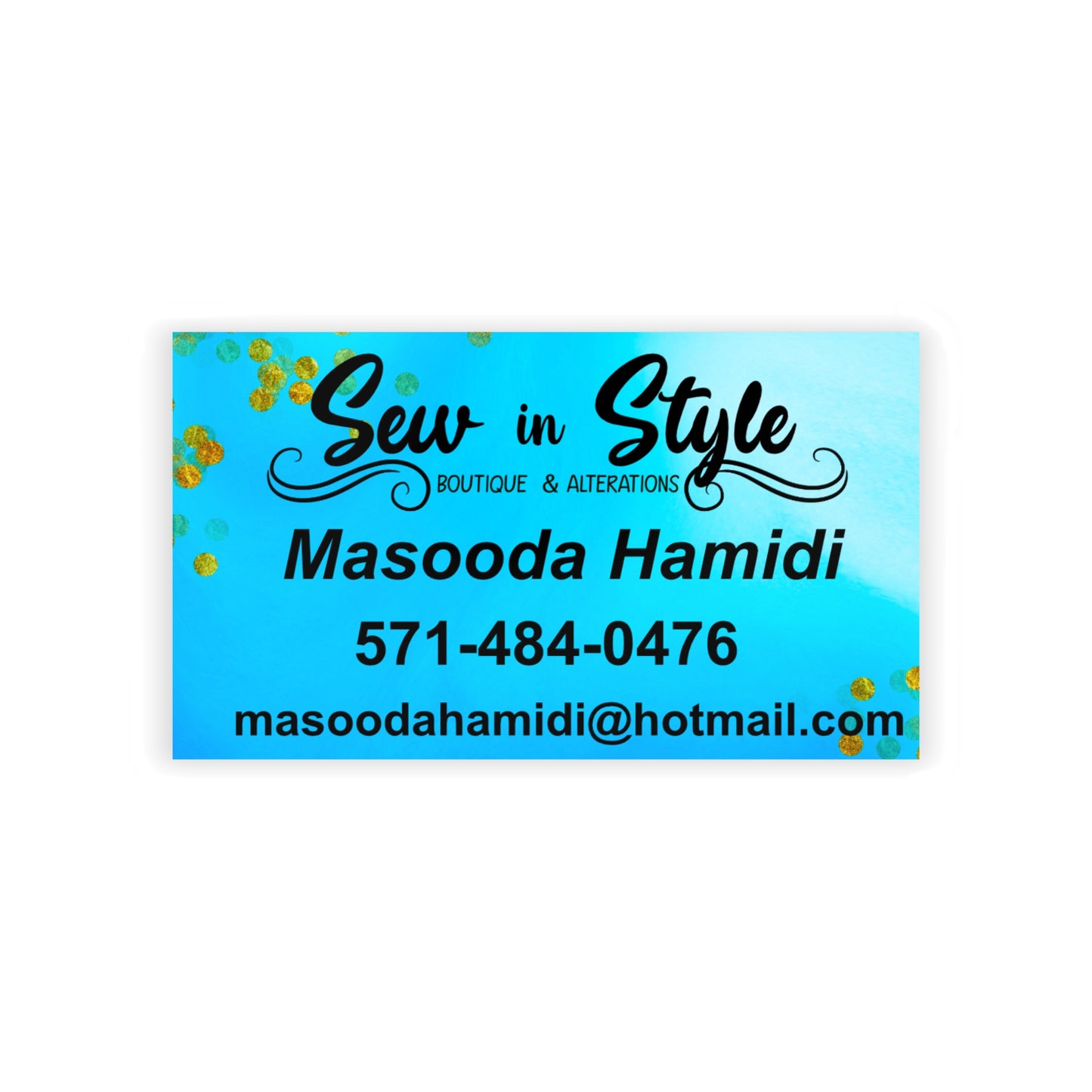 Personalized Business Cards for Sew in Style Boutique