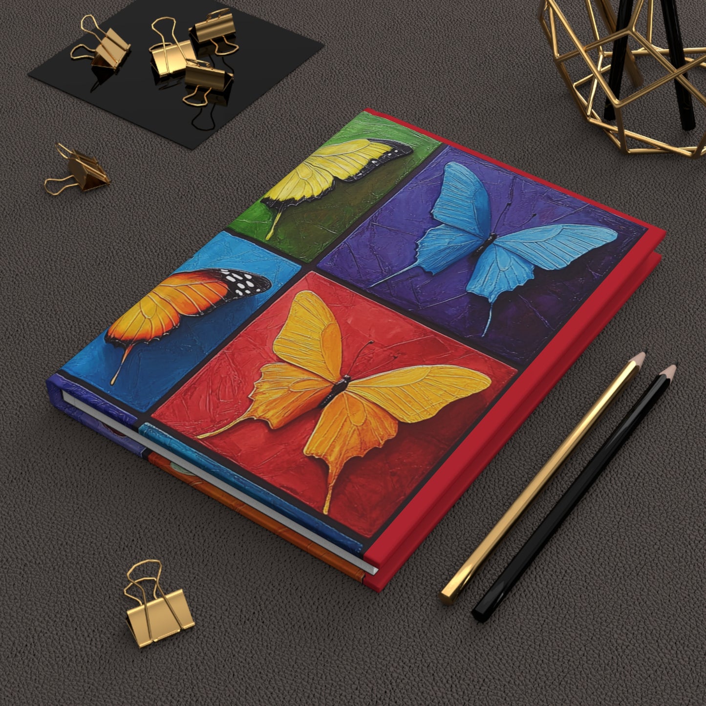 Butterfly Art Hardcover Journal - Colorful Nature Inspired Notebook