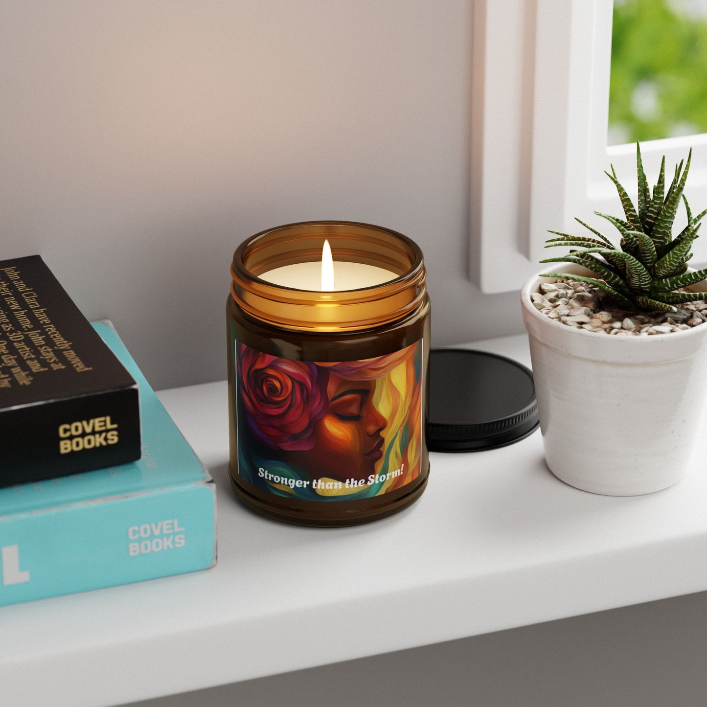 Scented Soy Candle (Multi-Size, Amber Jar) - Stronger than the Storm