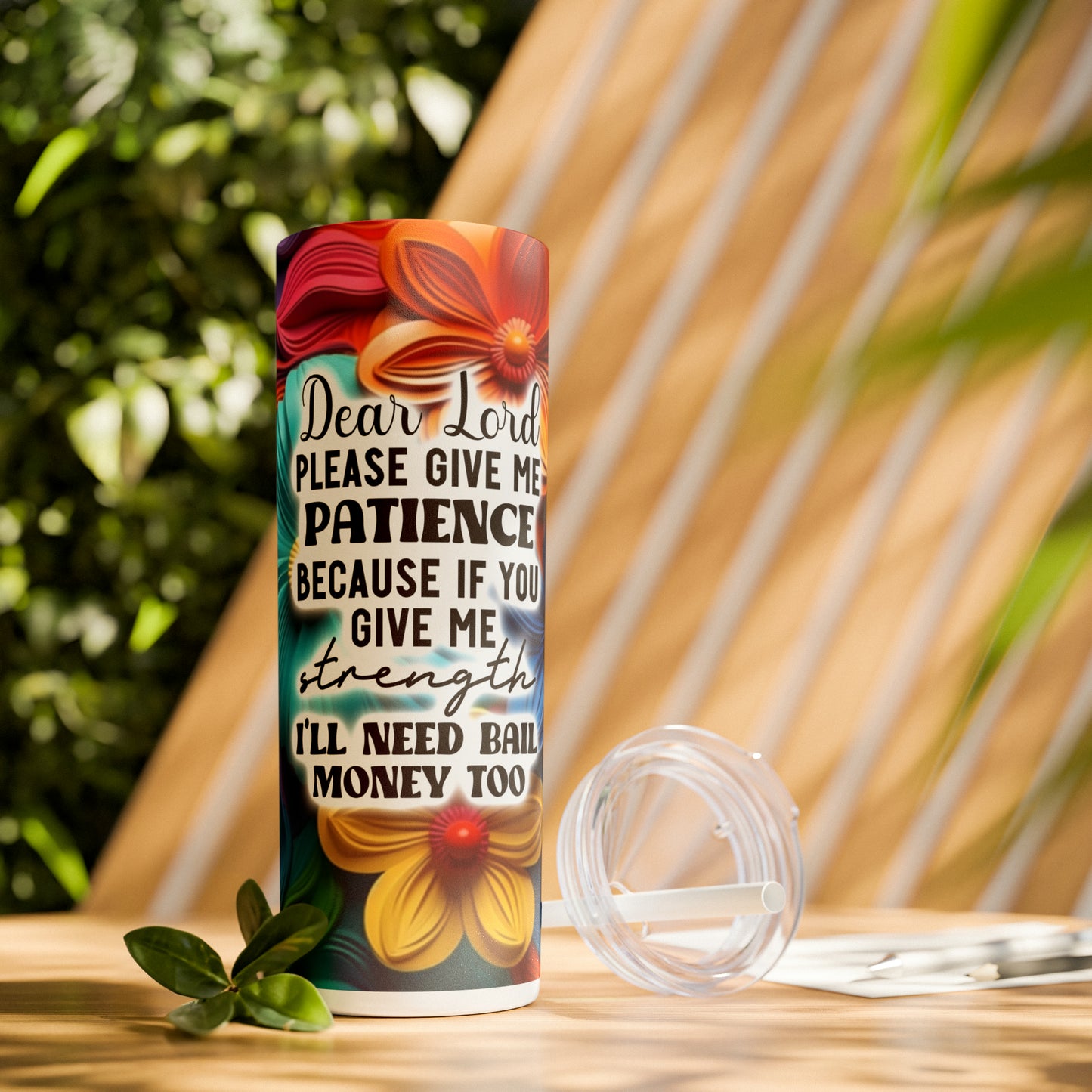 Skinny Tumbler with Straw, 20oz - Sarcastic