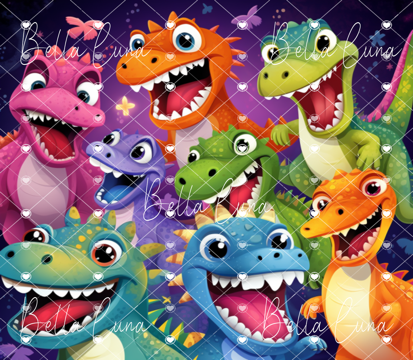 Cute Dinosaurs Tumbler Wrap Bundle - Digital Download ONLY