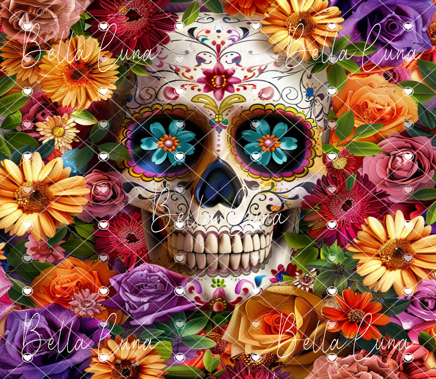 Sugar Skull Digital Tumbler Wrap - Digital Download ONLY