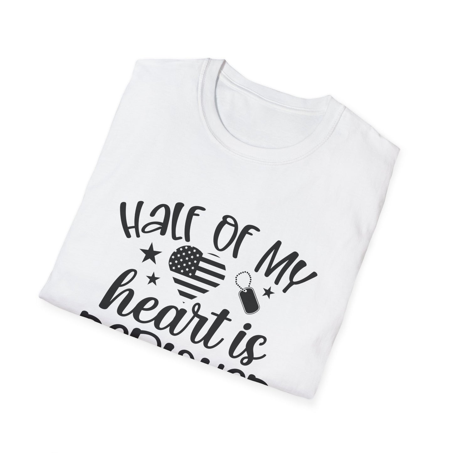 Unisex Softstyle T-Shirt - half of my heart is deployed