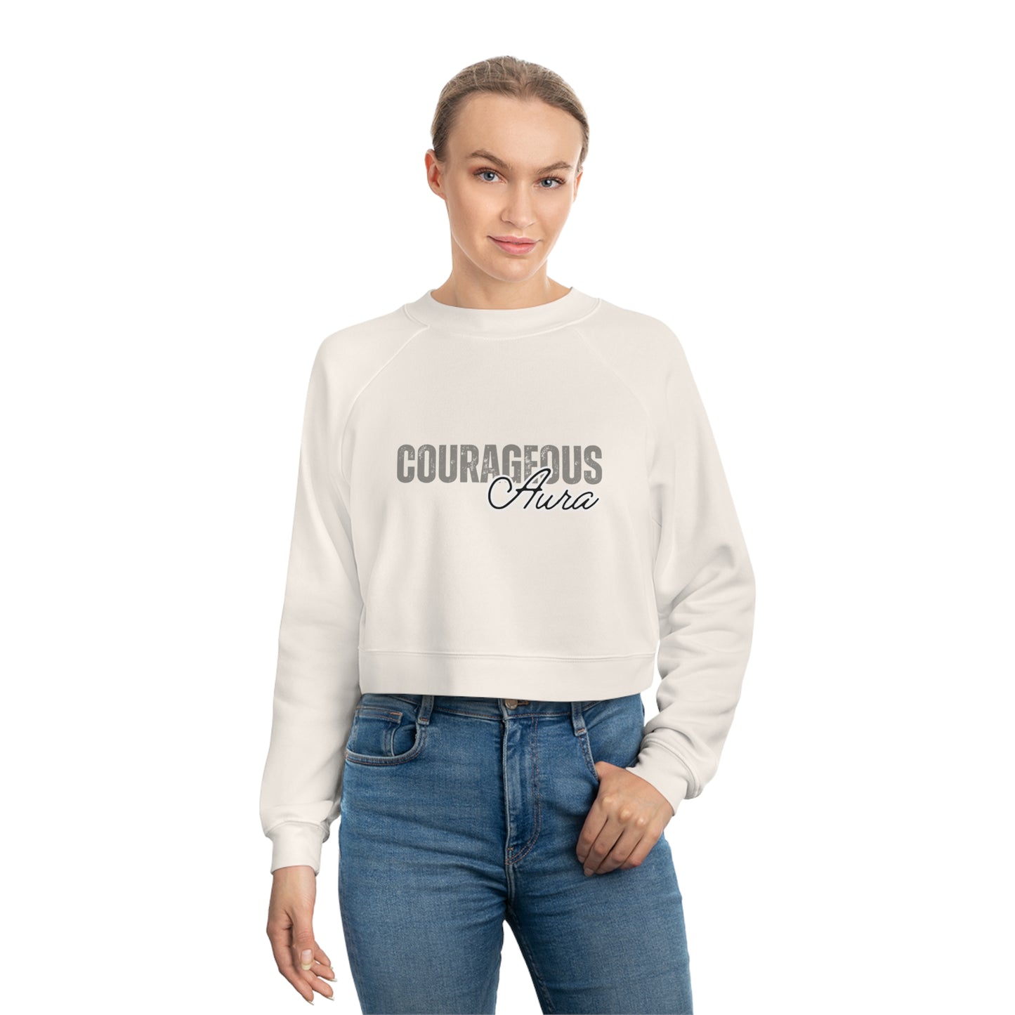 Women's Cropped Fleece Pullover - Courageous Aura