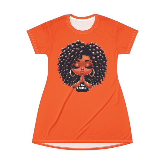 T-Shirt Dress (AOP) -  I am enough