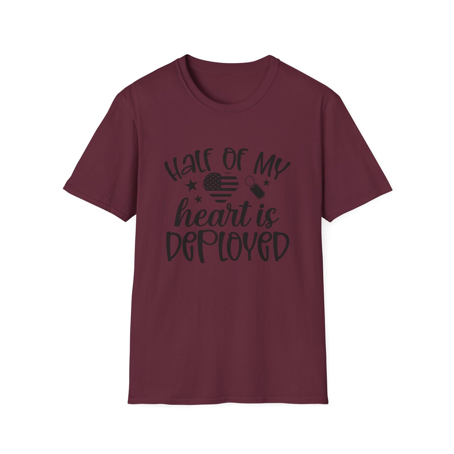 Unisex Softstyle T-Shirt - half of my heart is deployed