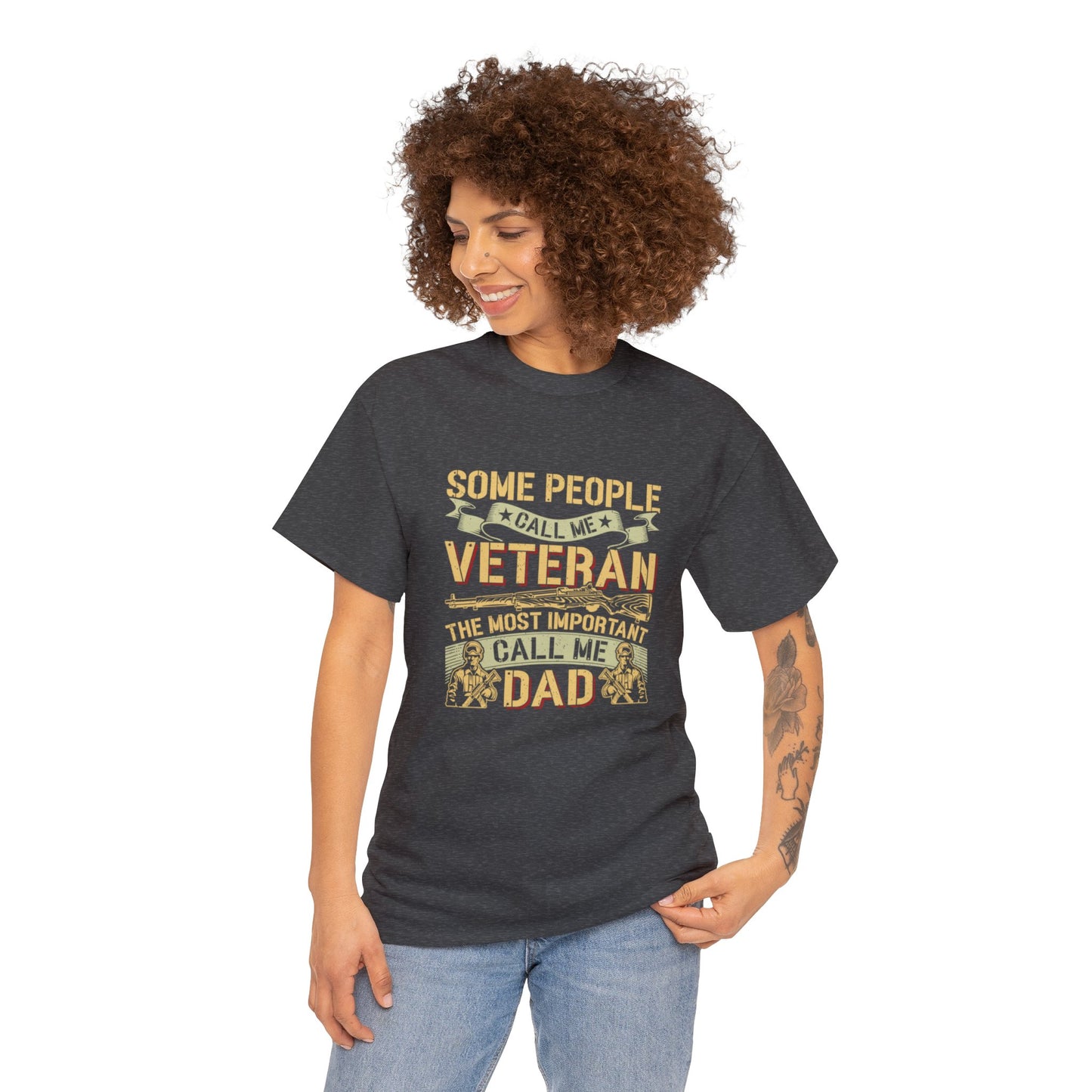 Unisex Heavy Cotton Tee - Veteran DAD