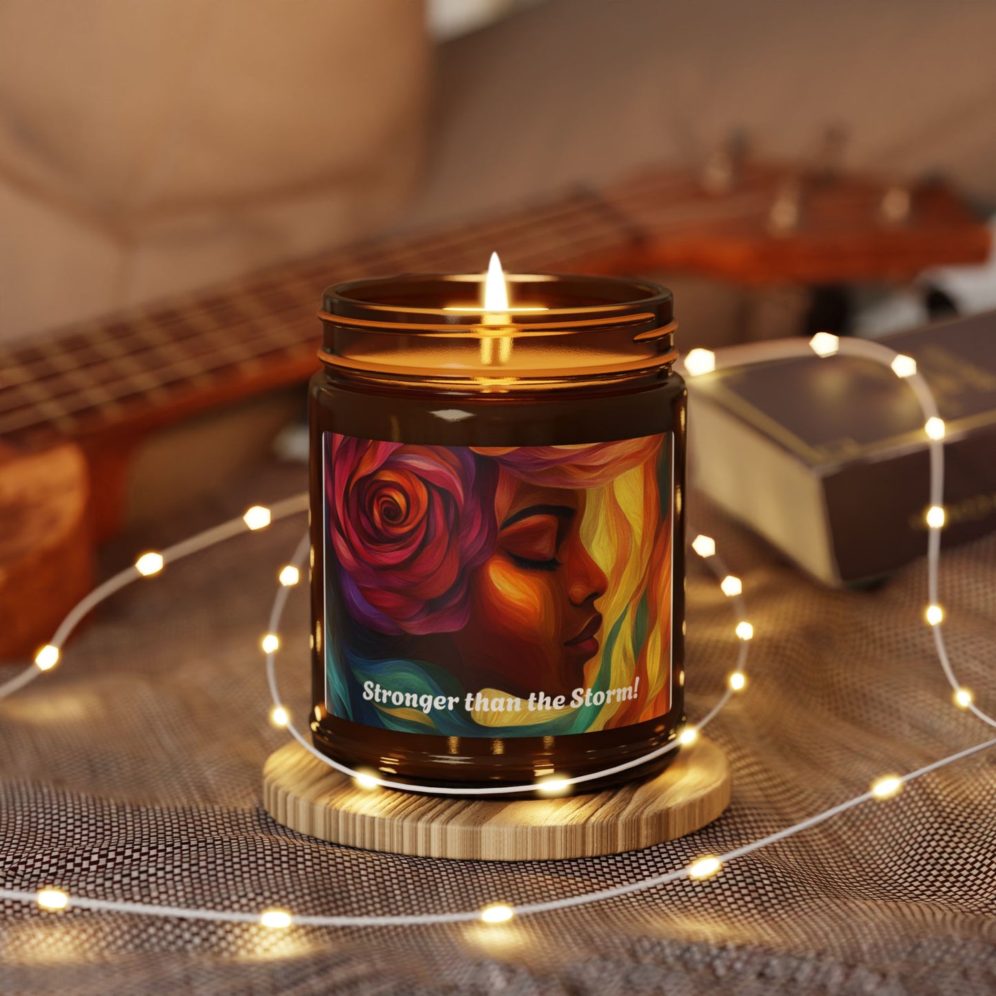 Scented Soy Candle (Multi-Size, Amber Jar) - Stronger than the Storm