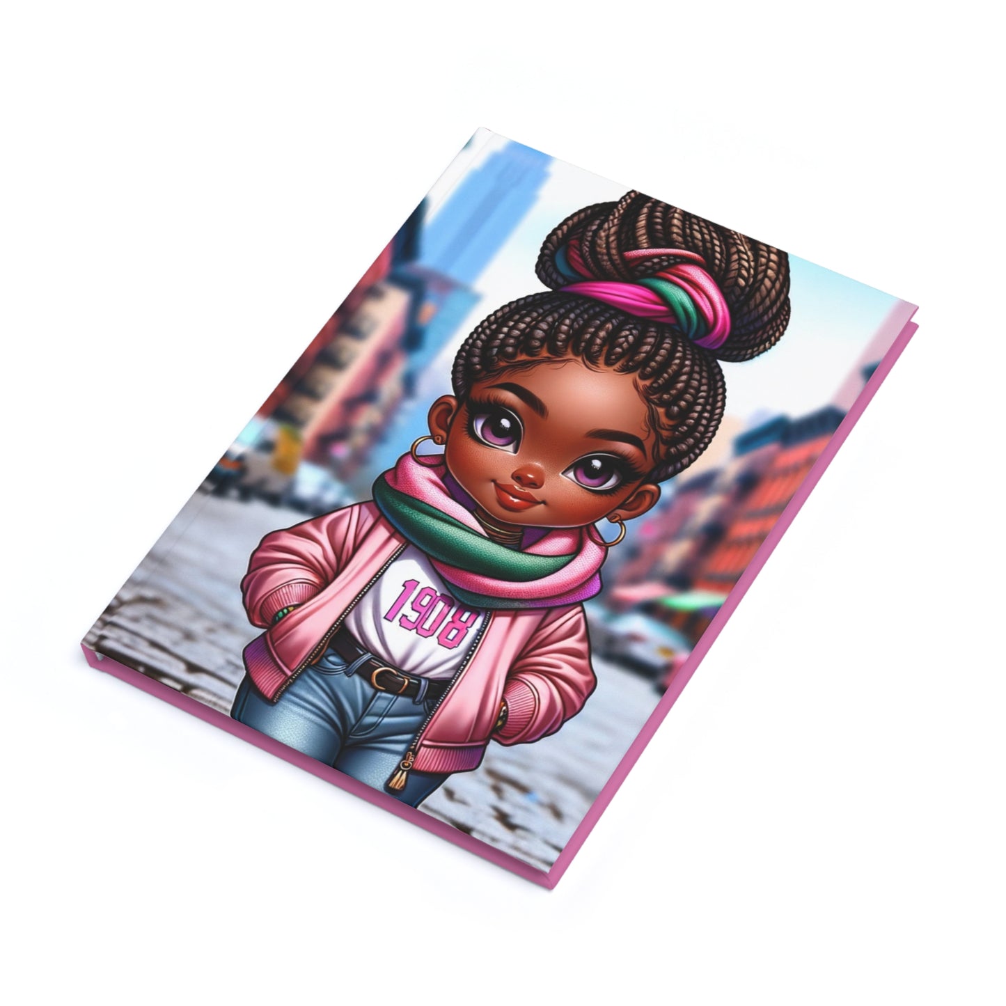 Hardcover Journal (A5) - Pink and Green