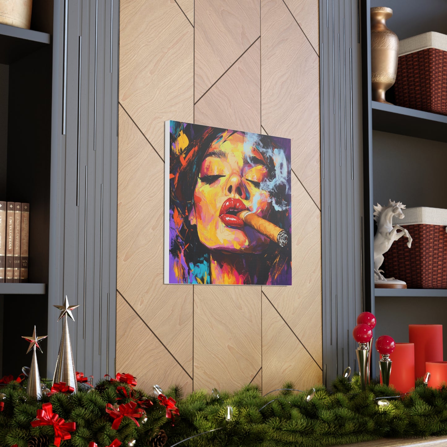 Canvas Gallery Wraps - Woman Smoking Cigar