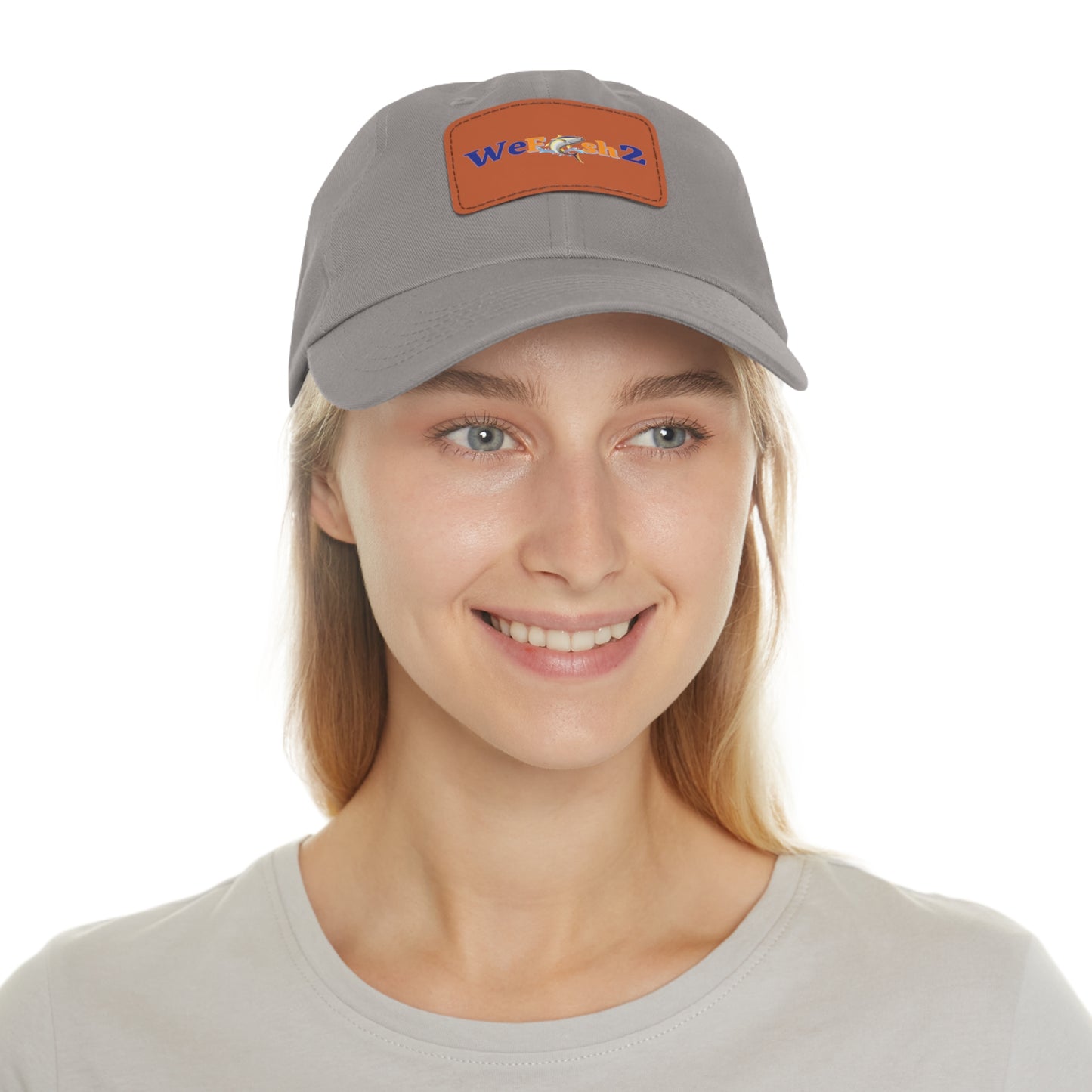 Dad Hat with Leather Patch (Rectangle) - WeFish2