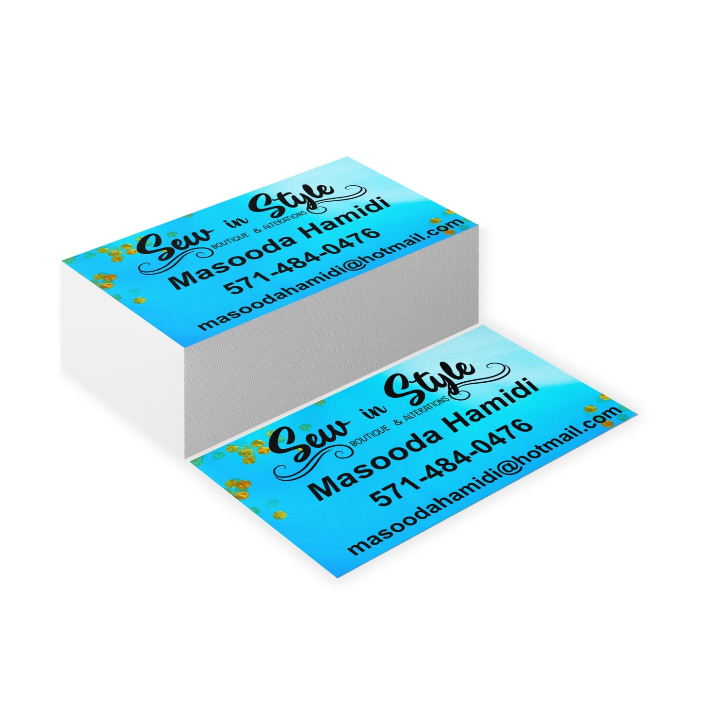 Personalized Business Cards for Sew in Style Boutique