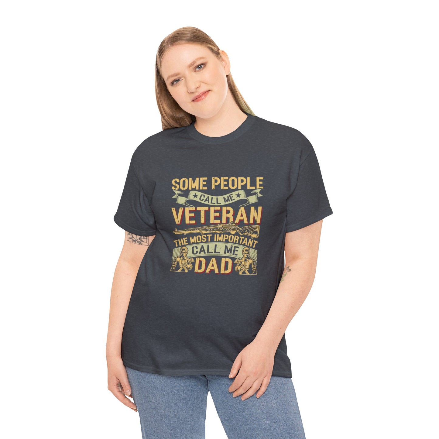 Unisex Heavy Cotton Tee - Veteran DAD