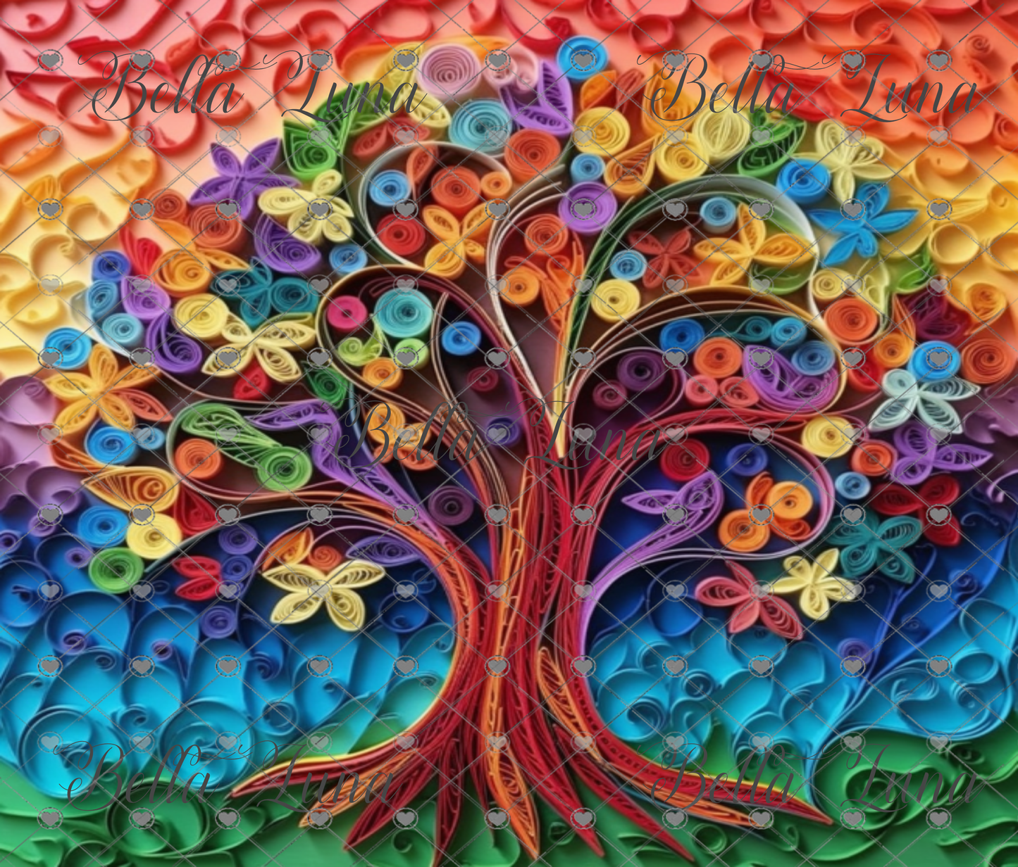 3D Colorful Tree of Life Tumbler Wrap Bundle for 20oz Skinny Tumblers - Bundle of 7 wraps