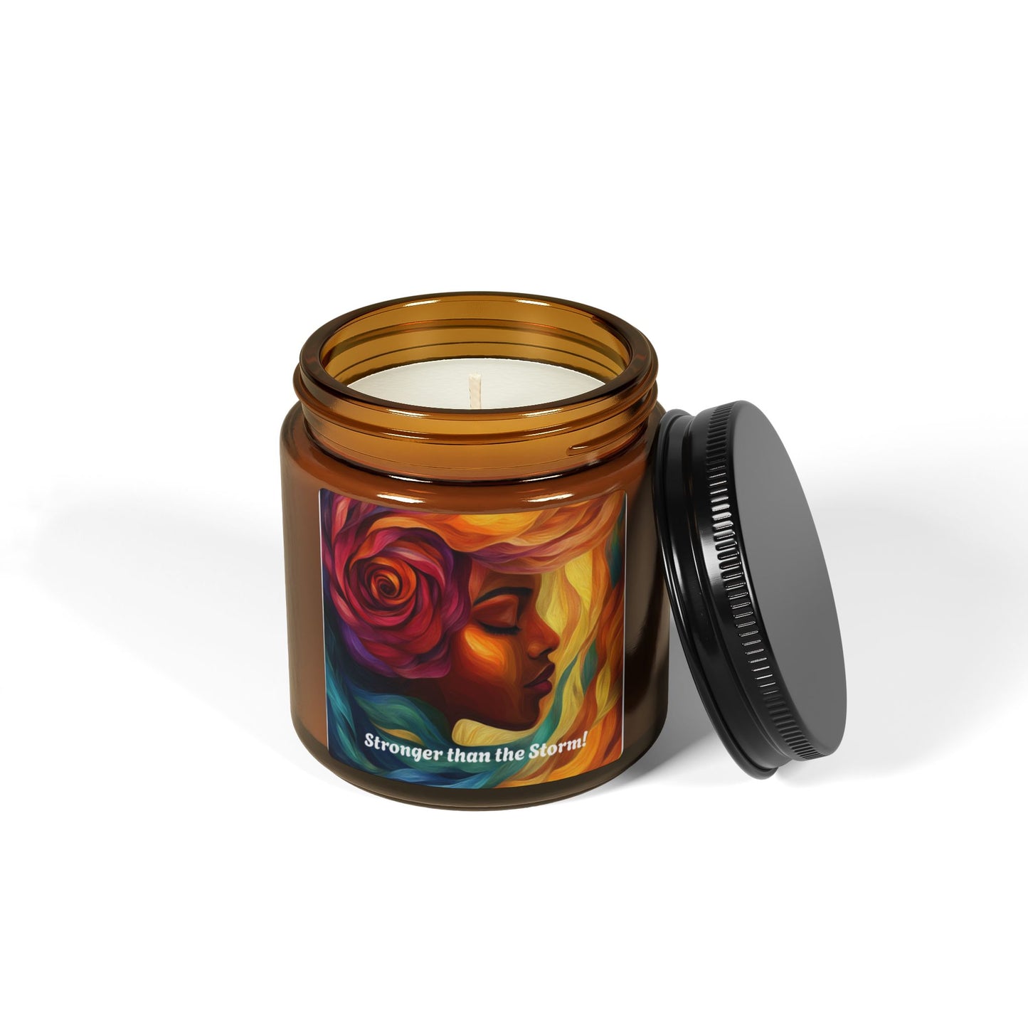 Scented Soy Candle (Multi-Size, Amber Jar) - Stronger than the Storm